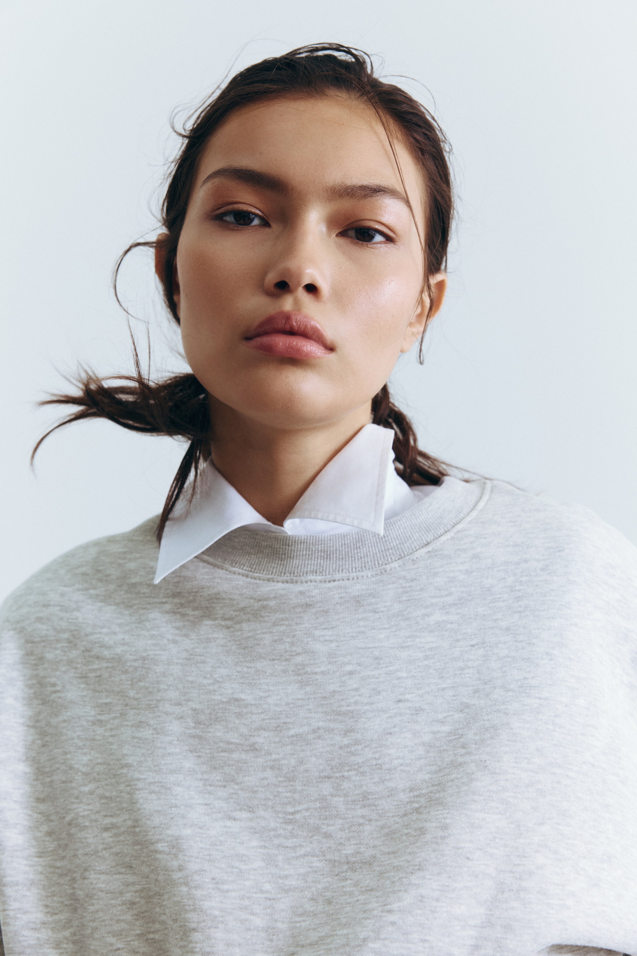 הצגת תמונה גדולה יותר: סווטשירט אוברסייז - אפור בהיר מלאנז' - Ladies | H&M IL 3