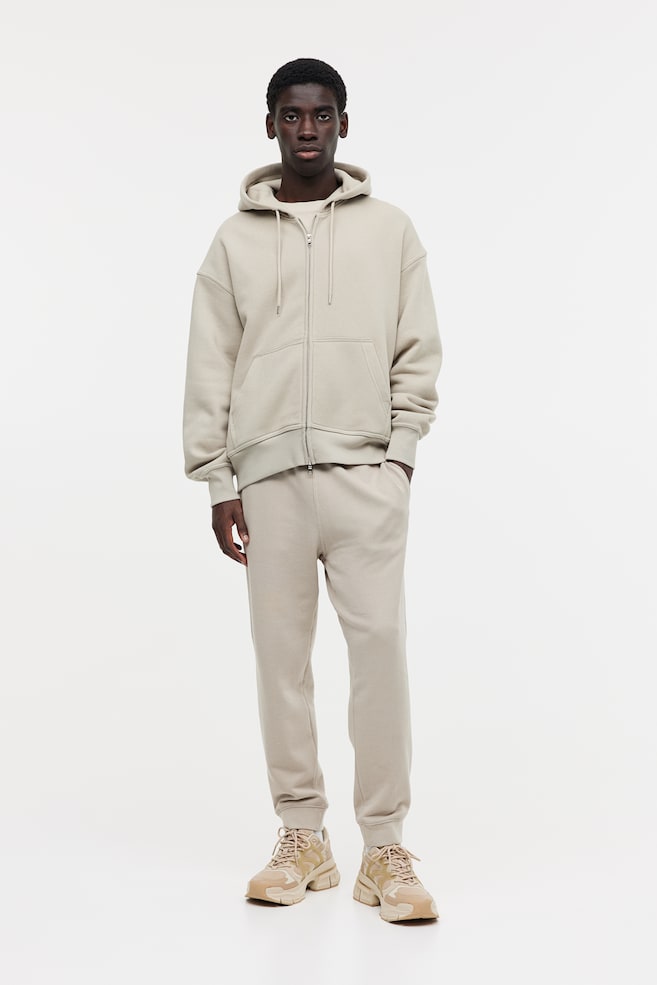 Oversized Fit Zip-through hoodie - Beige/Light grey marl/Black/White - 6