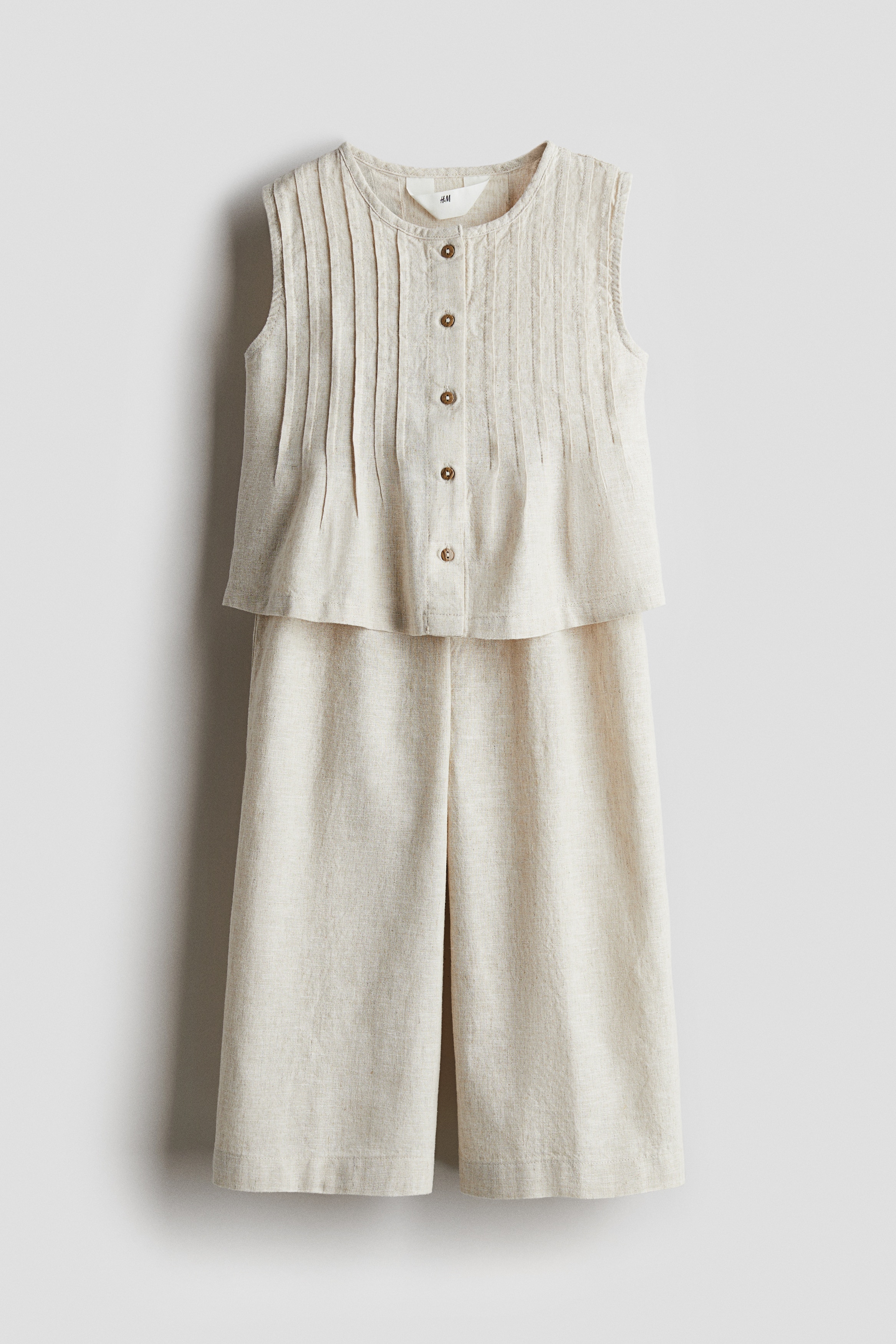 Ensemble 2 pièces en lin mélangé - Beige clair