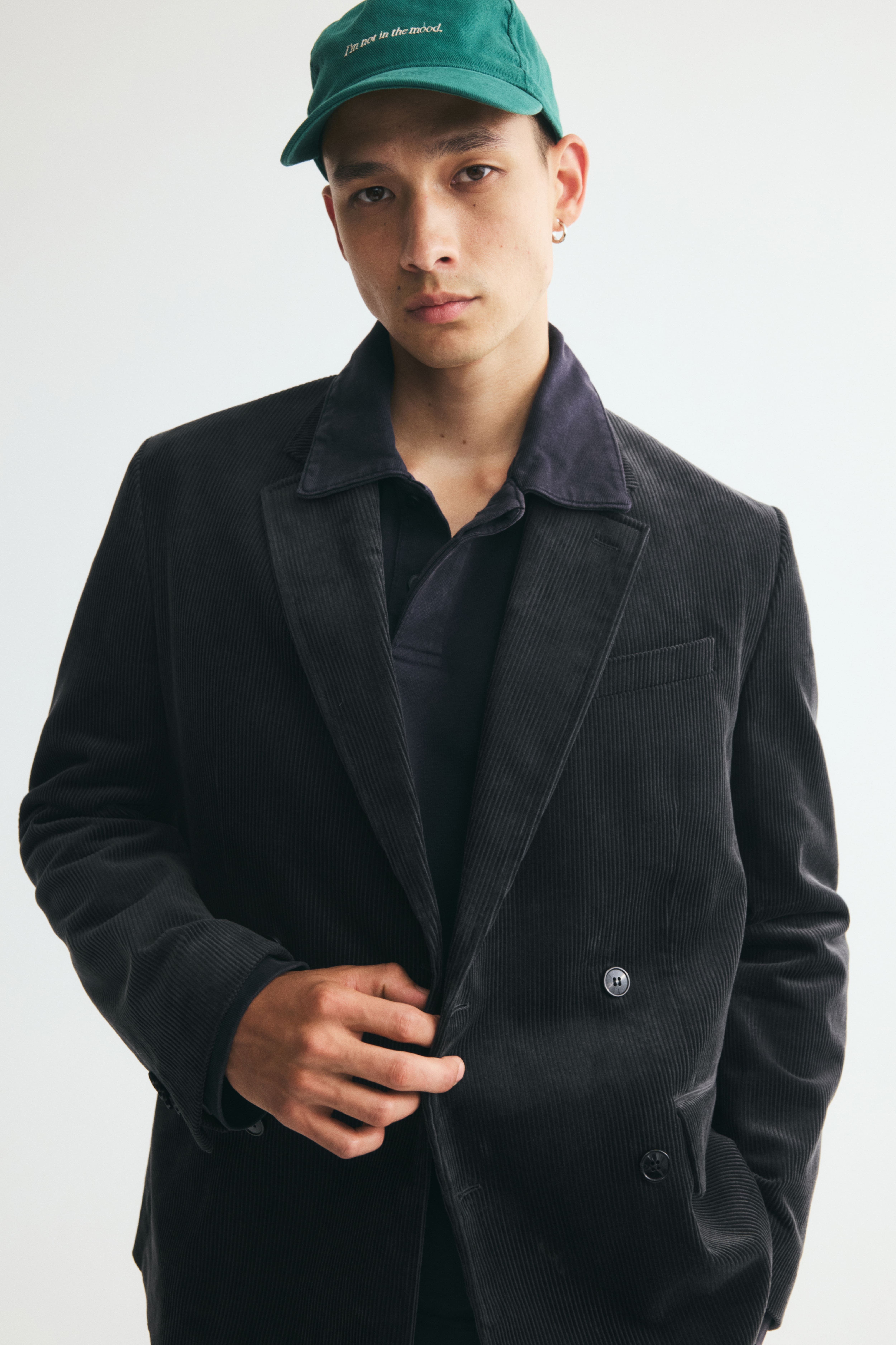 Relaxed-Fit Double-Breasted Corduroy Jacket