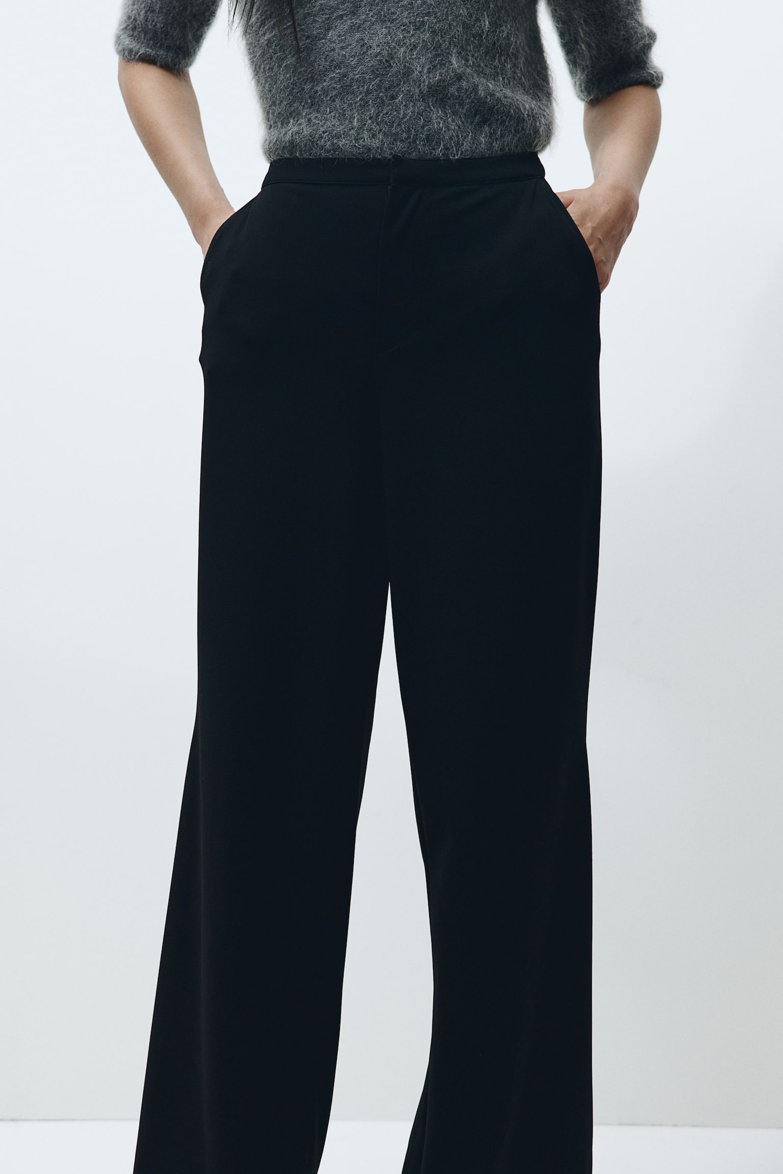 Jersey Crêpe Pants - Black/Dark grey/Pinstripe/Beige - 6