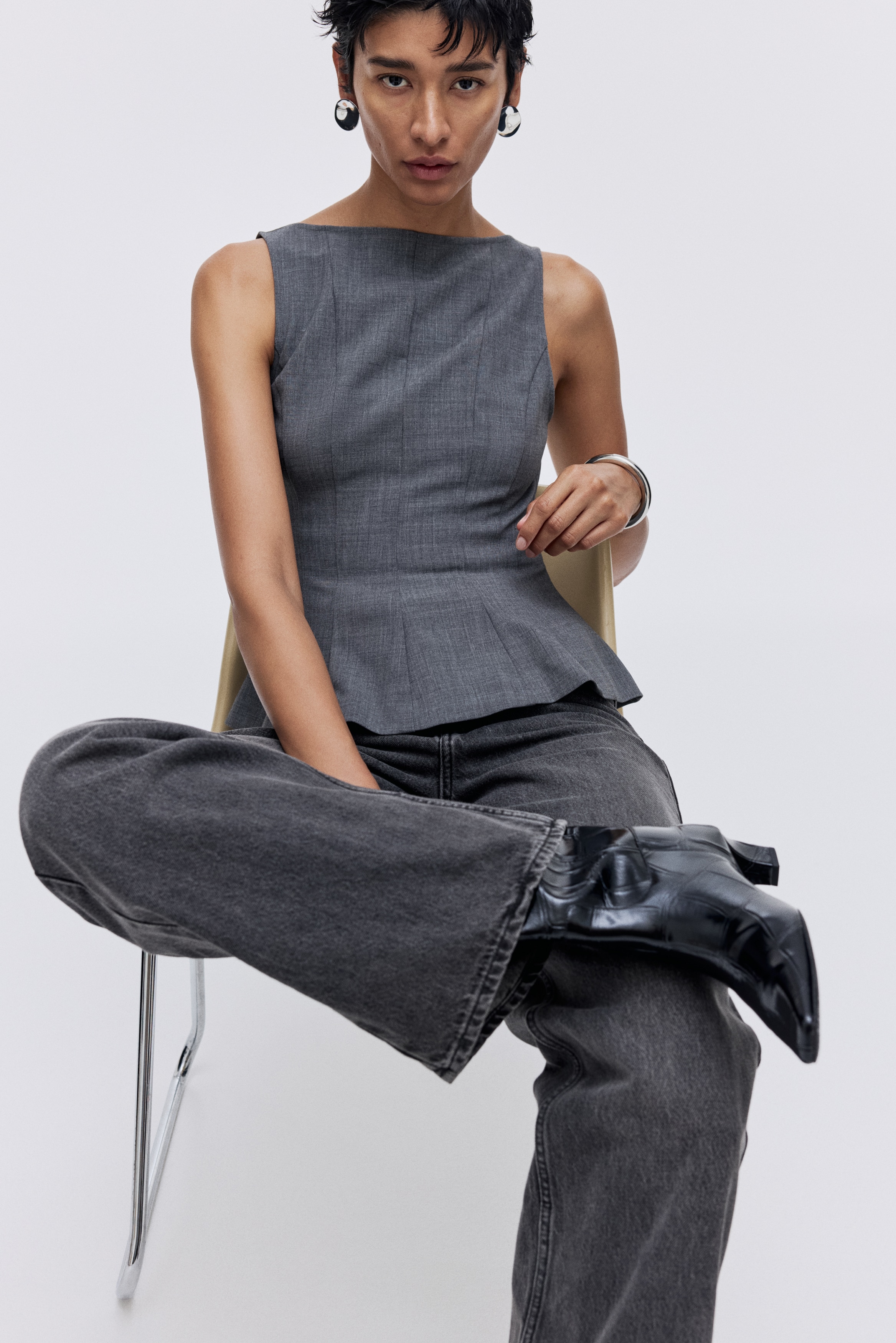 Women's Grey Peplum top | H&M