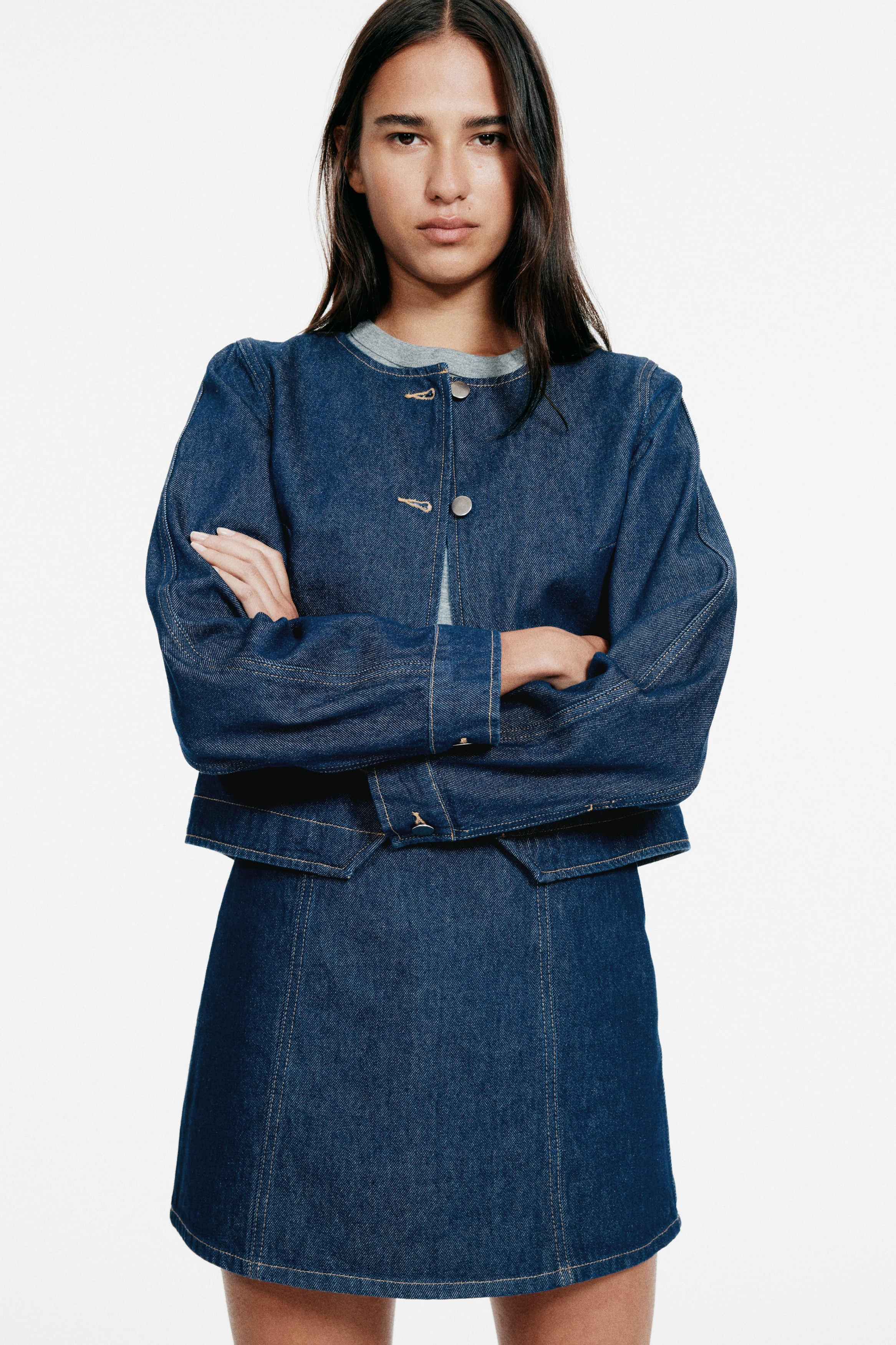 A-mallinen minihame Tumma deniminsininen - Size: 50 - H&M