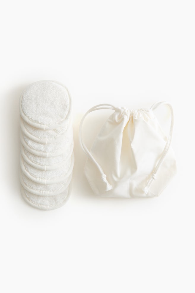 7-Pack Egyptian Cotton Facial Cleansing Pads - White - 1