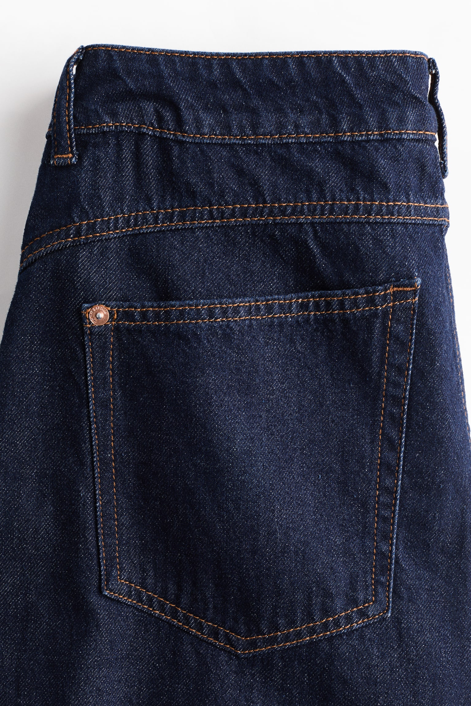 Женские джинсы H&M Barrel-Leg Regular-Waist, цвет: Тёмный джинсовый синий — фото 6