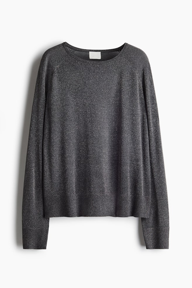 Brokatowy sweter - Ciemnoszary - 1