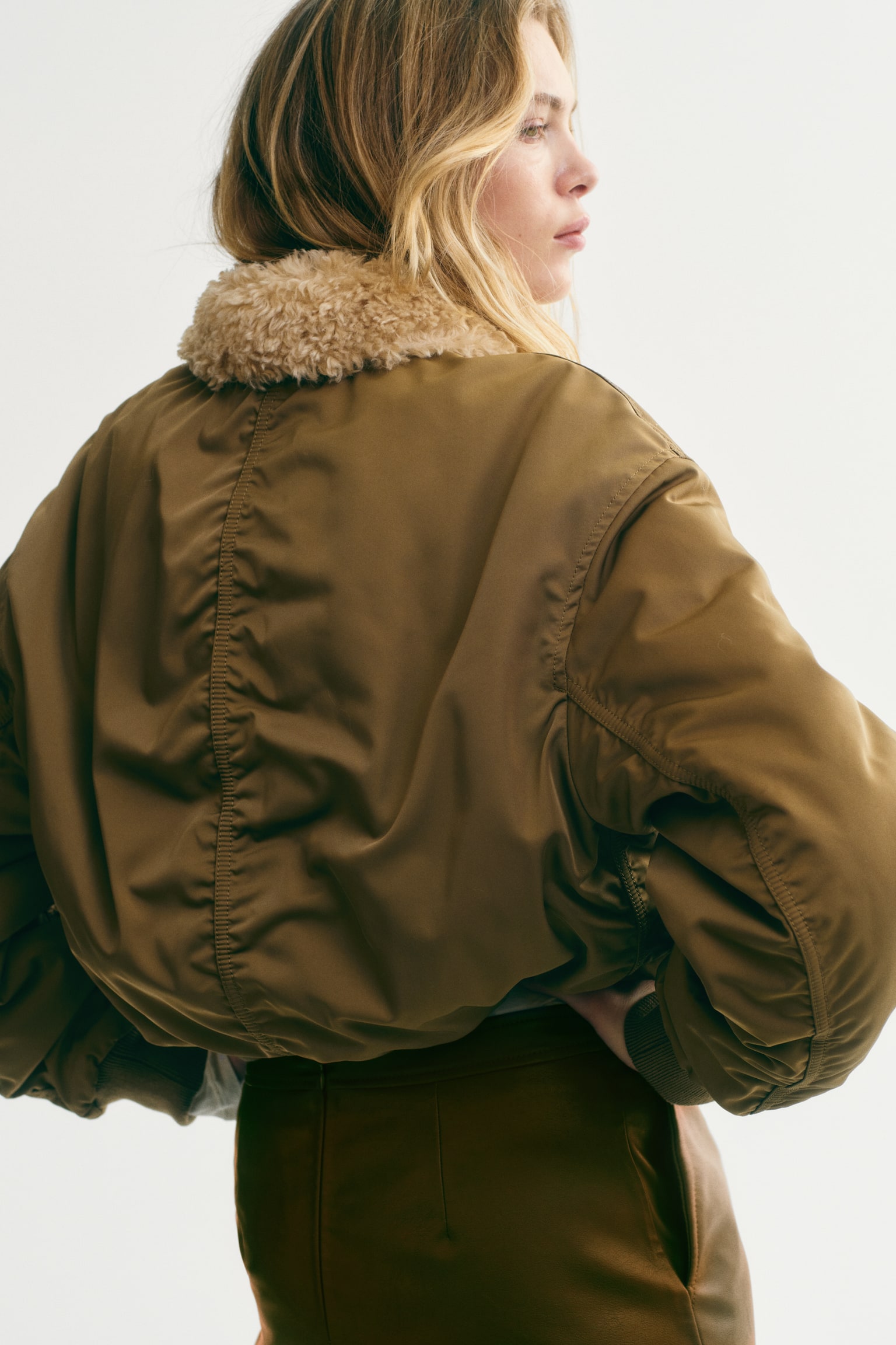 Collared bomber jacket - Khaki green - 6