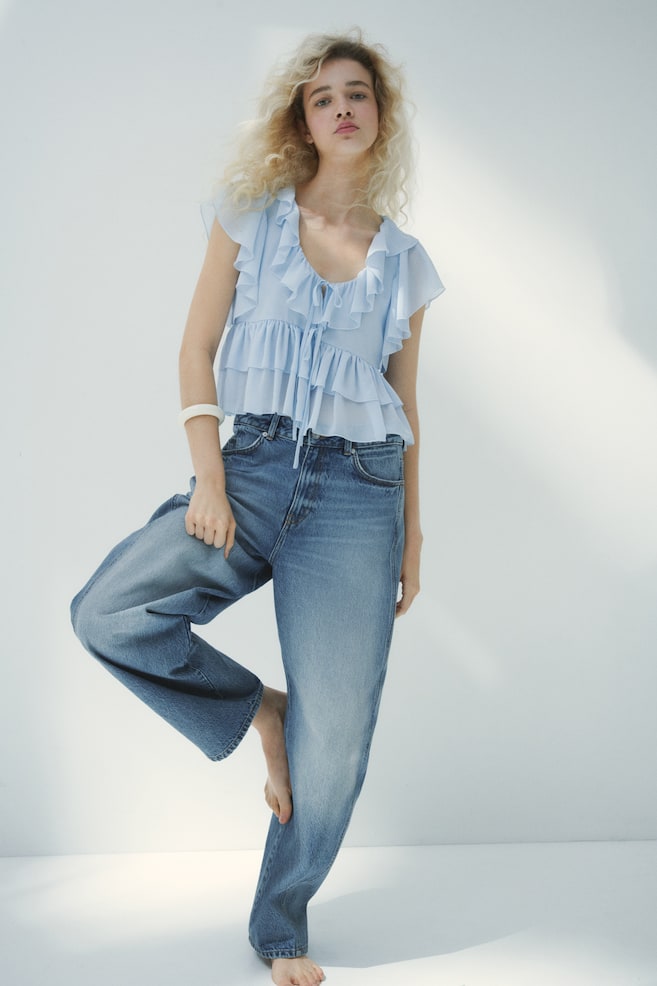 Barrel High Waist Jeans - Light denim blue/Dark denim blue/Light beige/Greige/Black/Denim grey/Washed black/Denim blue/Light grey marl/Light dusty beige - 1