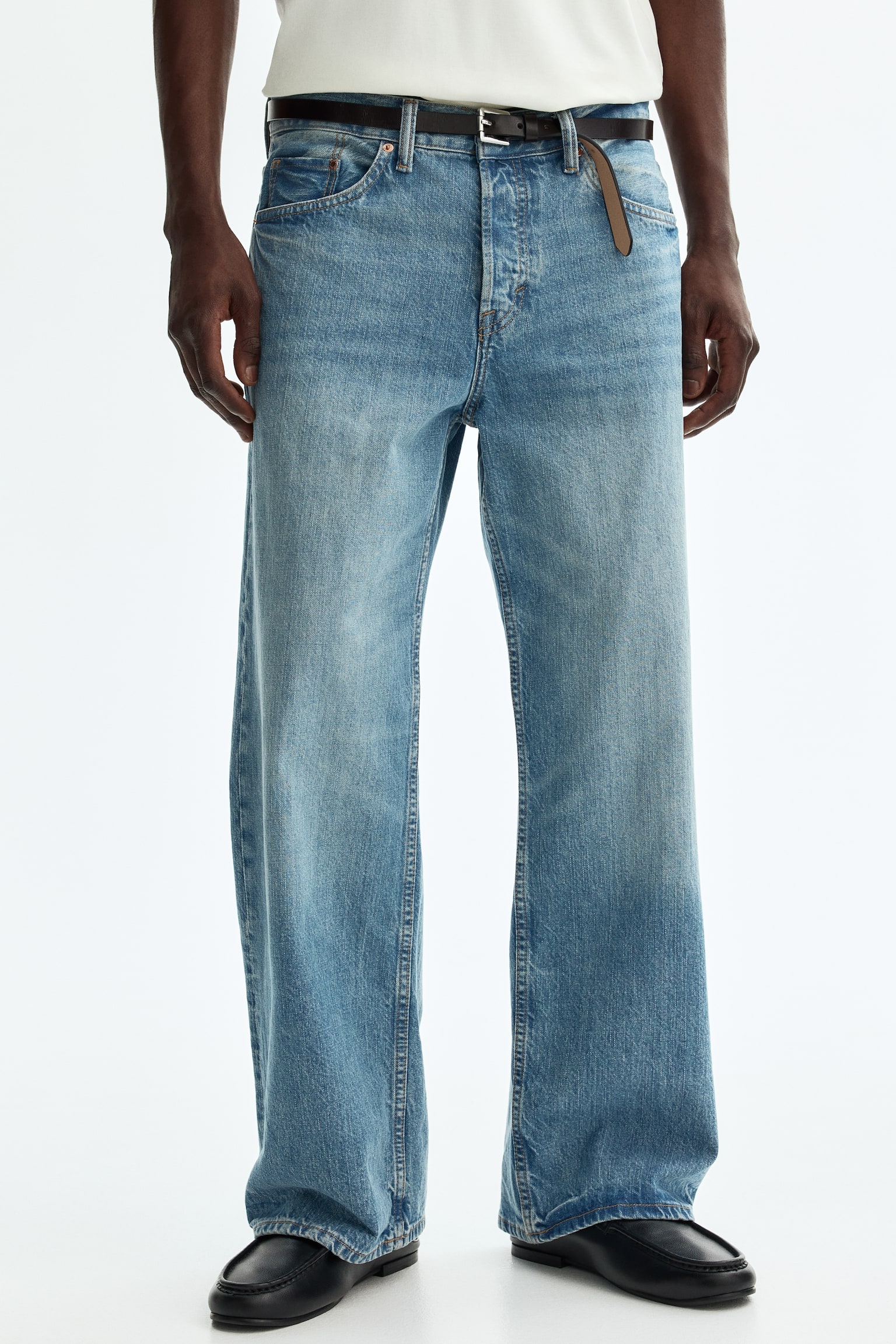 Loose Straight Jeans - Light denim blue/Black/Denim blue/Dark grey/Denim blue/Denim blue/Brown/Denim blue - 3
