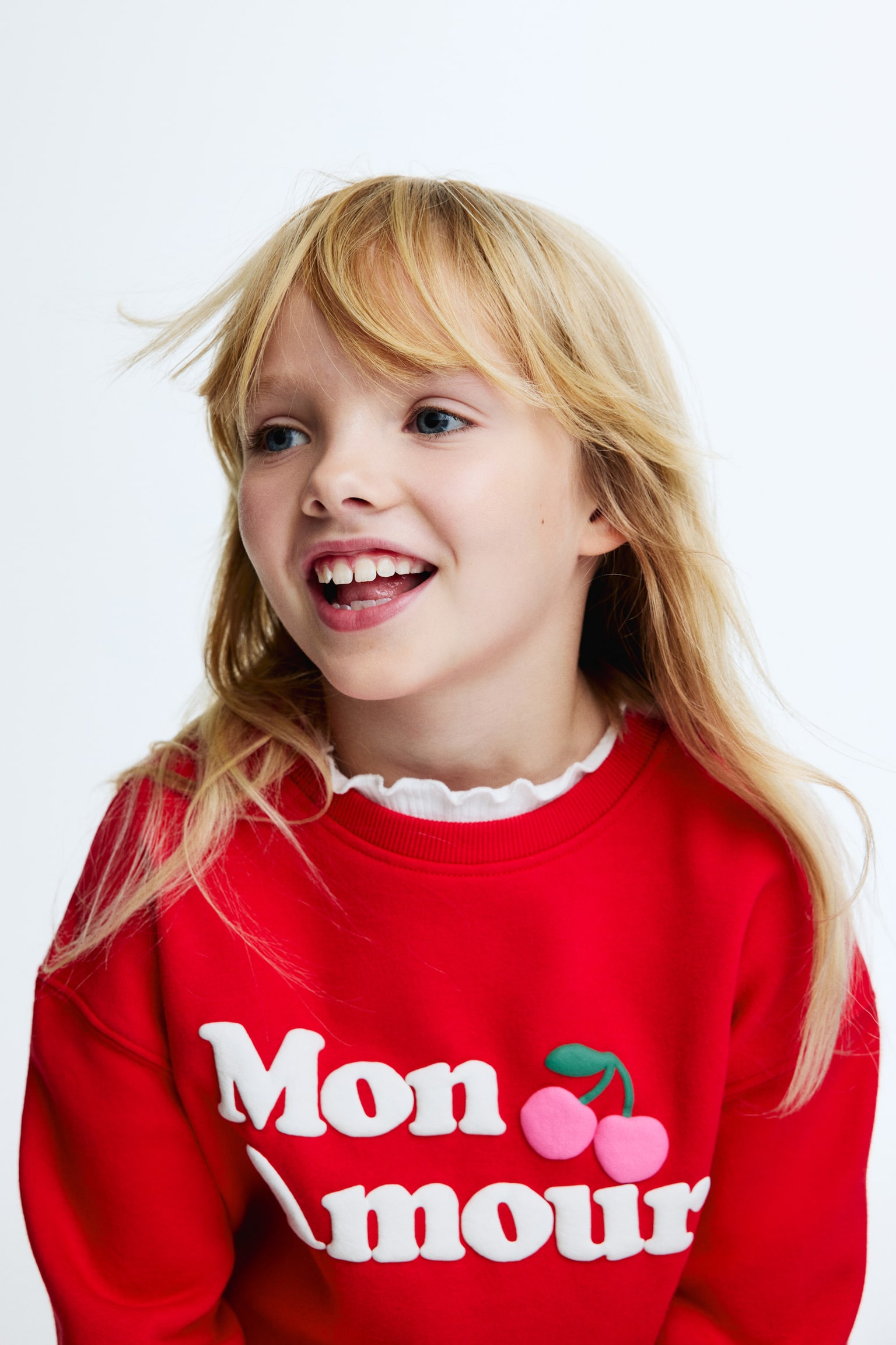 Sudadera con diseño e interior peinado - Rojo/Mon Amour/Beige claro/Floreado/Negro/Paris/Morado/Cerezas/Rosa claro/Unicornios - 3