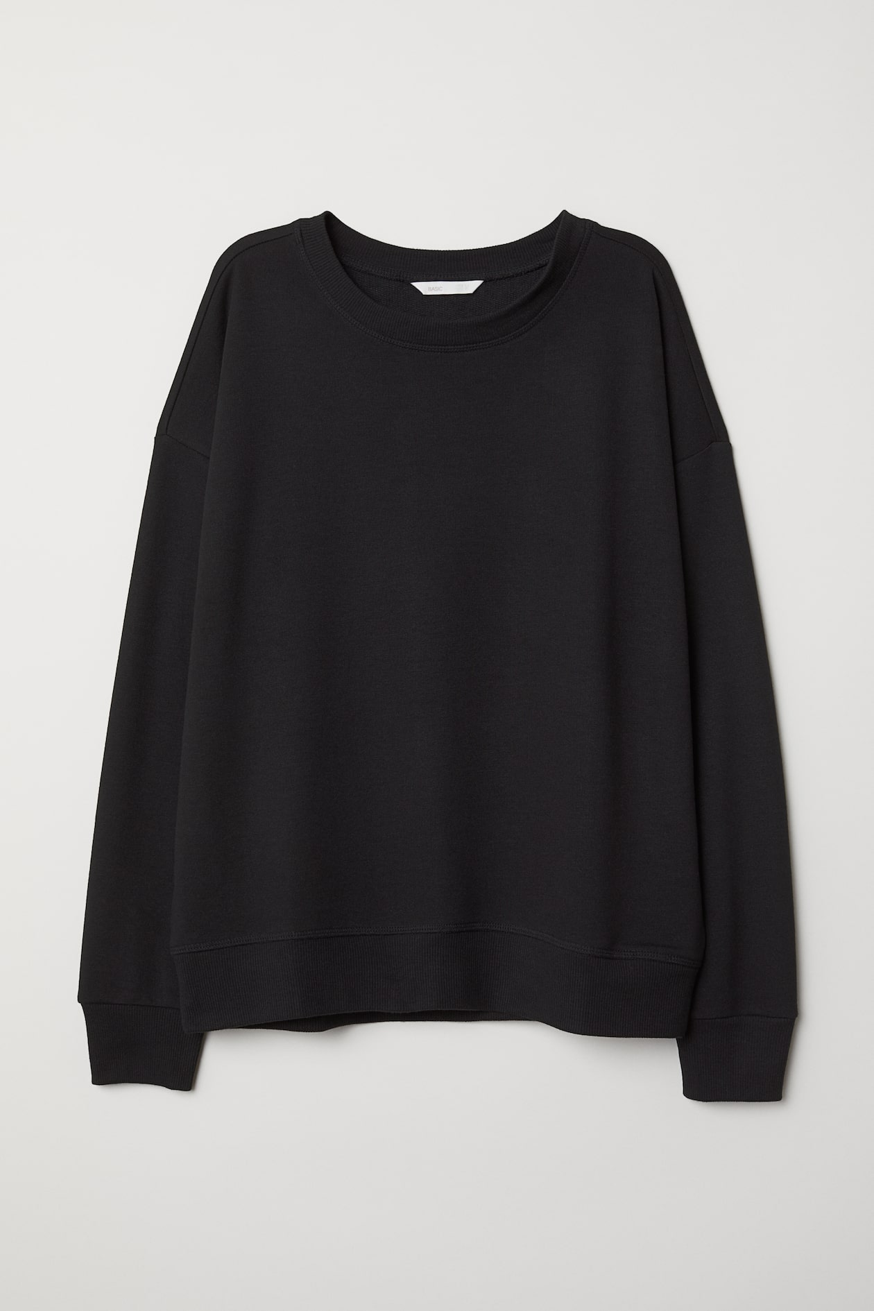 Lightweight sweatshirt - Round neck - Long sleeve - Black - Ladies | H&M GB