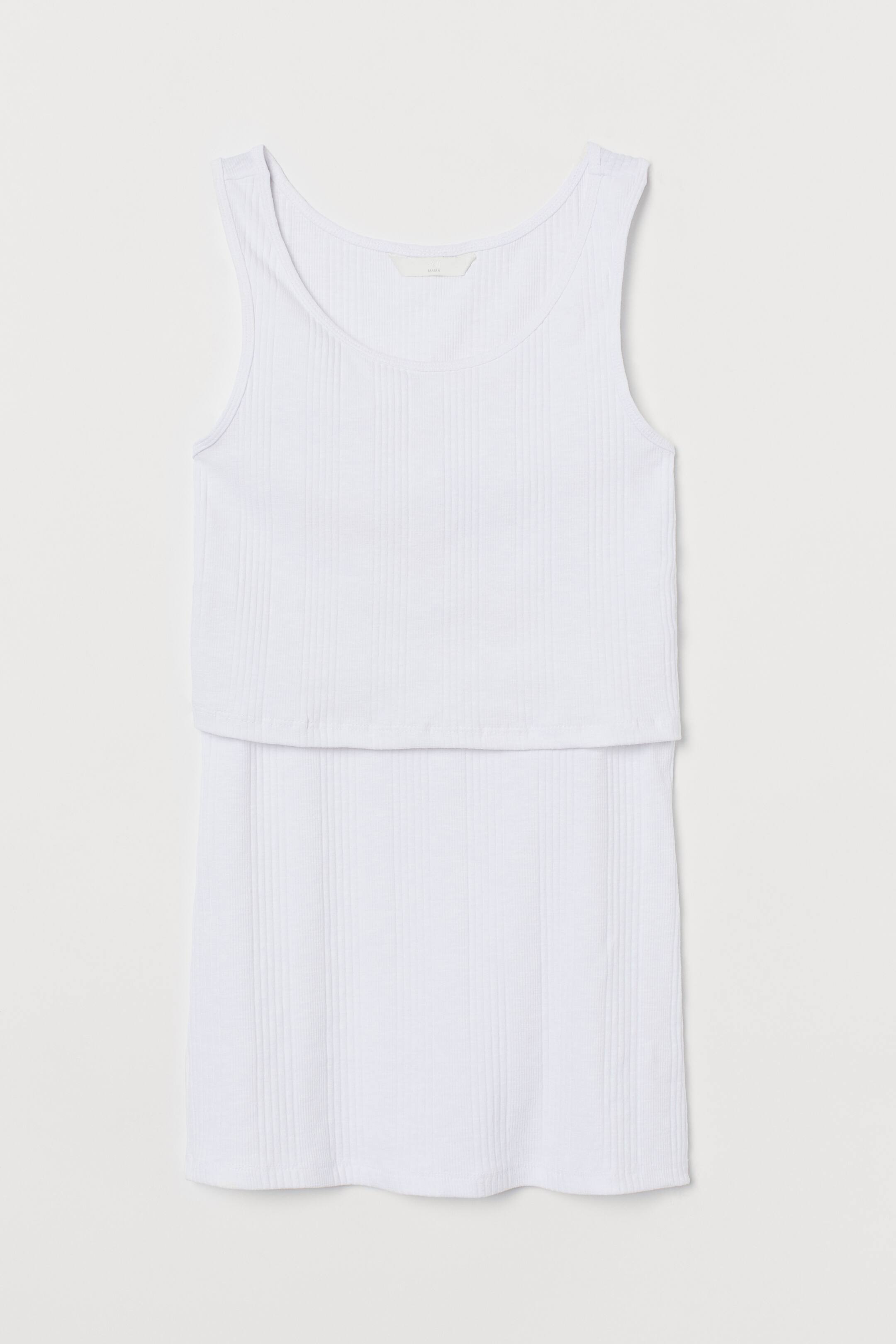 View larger image: MAMA Ribbed nursing top - White - Ladies | H&M HK 1