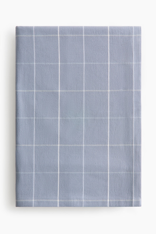 Patterned Linen-Blend Tablecloth - Dusty blue/checked/Taupe/checked/Dusty yellow/checked/Cream/brown striped/Cream/dusty yellow striped/Cream/blue striped/White/beige striped/White/checked - 1