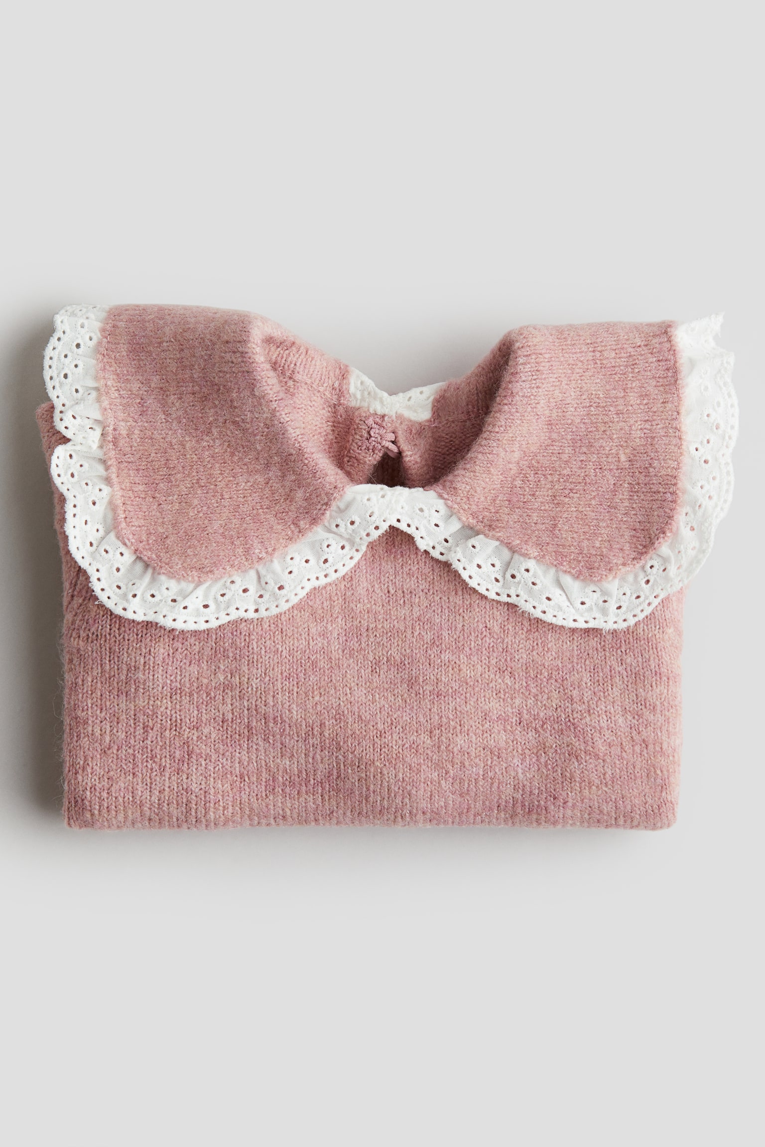 Peter Pan-collared jumper - Dusty pink - 2