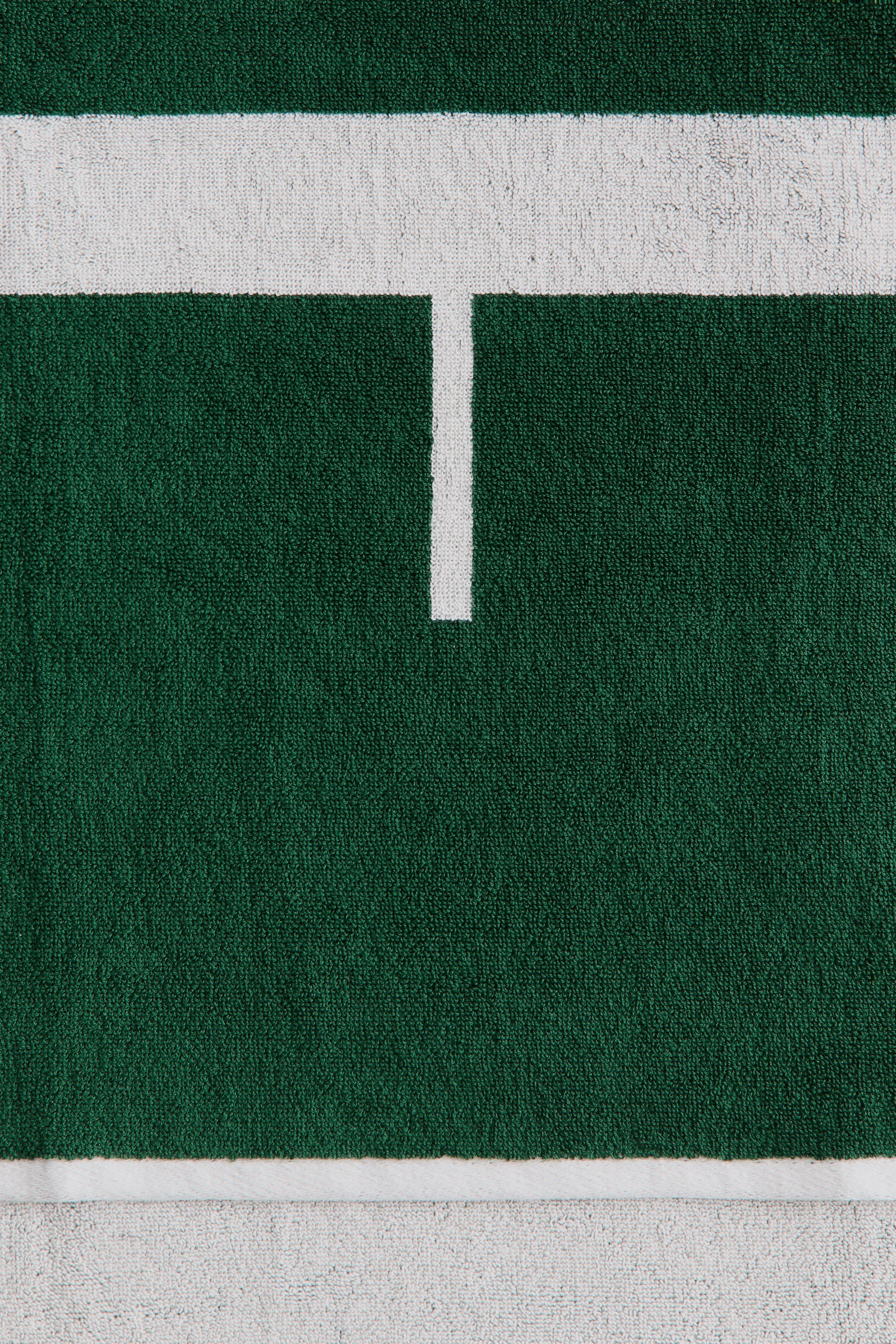 Text-motif cotton beach towel-Dark green/Nice - 6