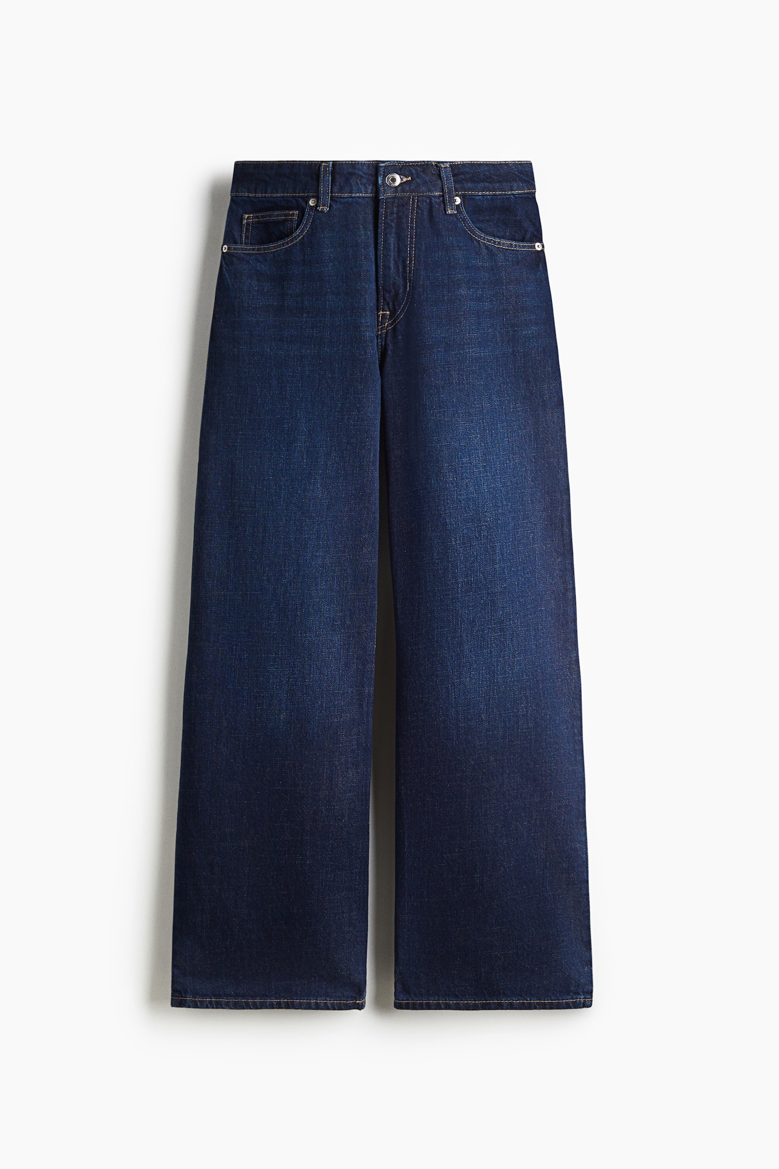 Женские джинсы H&M Wide Regular, цвет: Тёмный джинсовый синий — фото 1