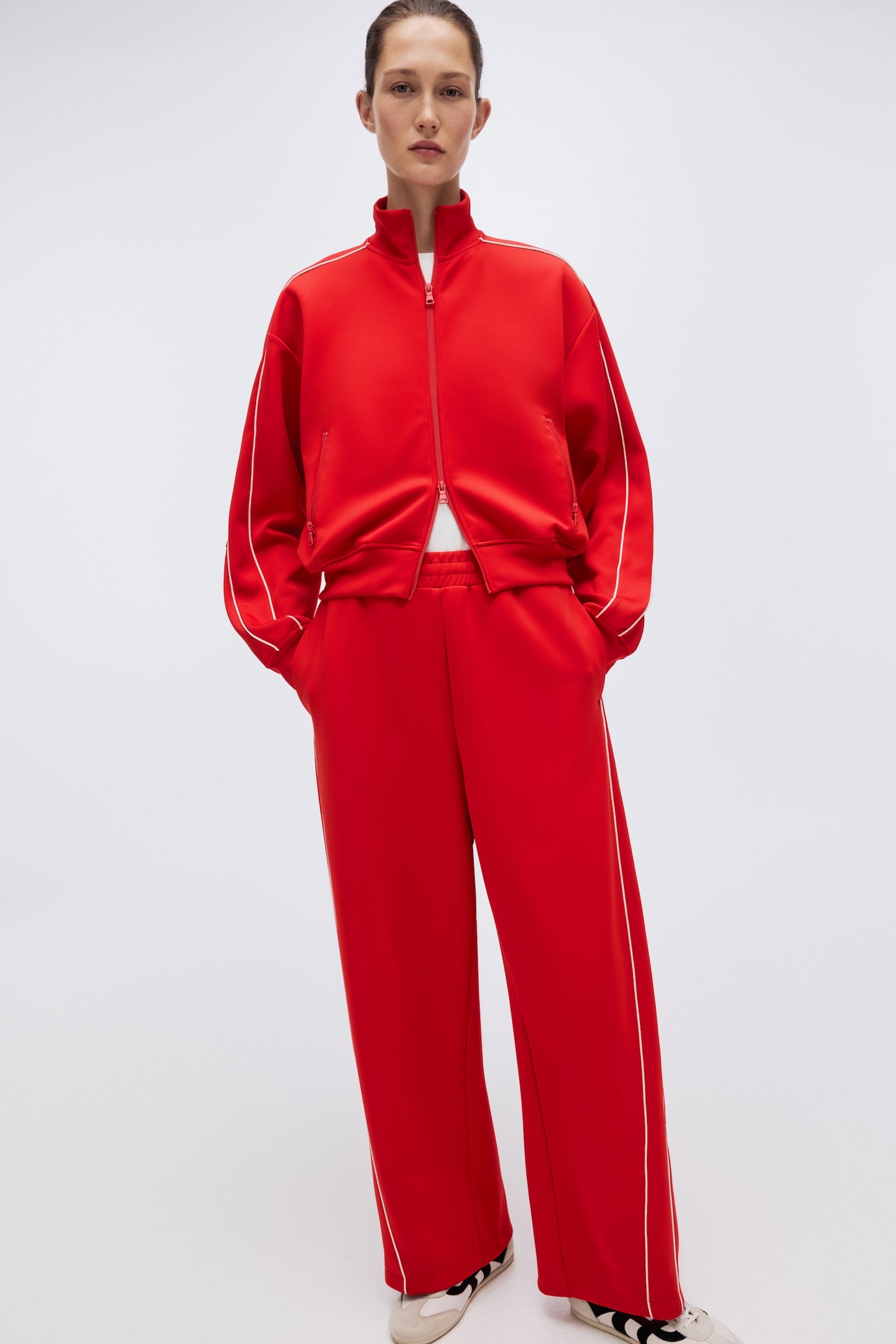 Spodnie sportowe z pianki scuba - Czerwony - 7