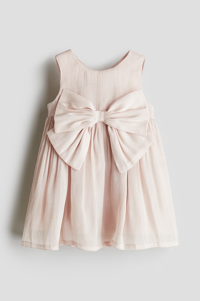 Bow-Detail Organza Dress - Light dusty pink/Cream/Light blue - 1