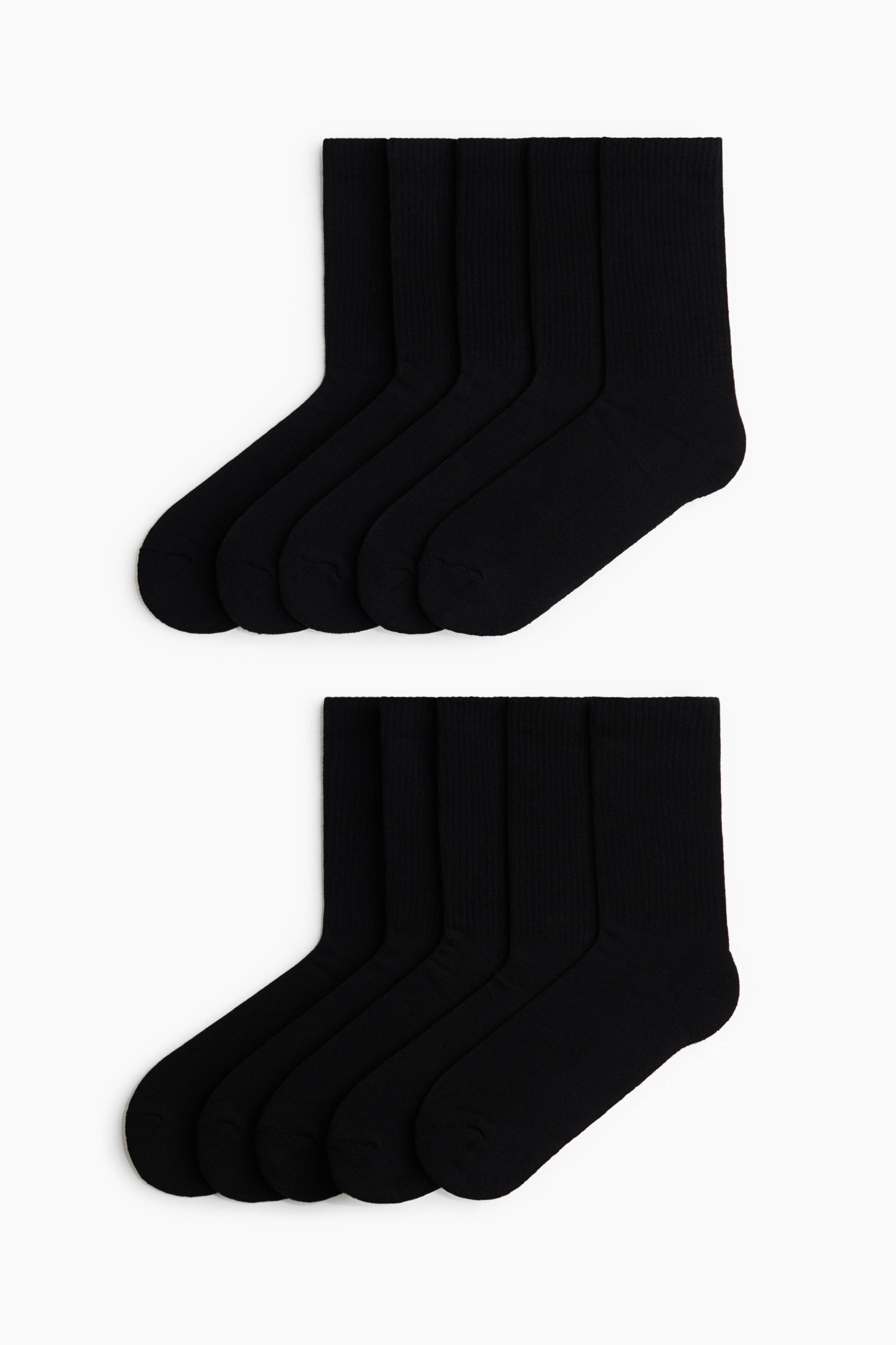 H & M - 5er-Pack Socken mit Lycra - Schwarz - Herren