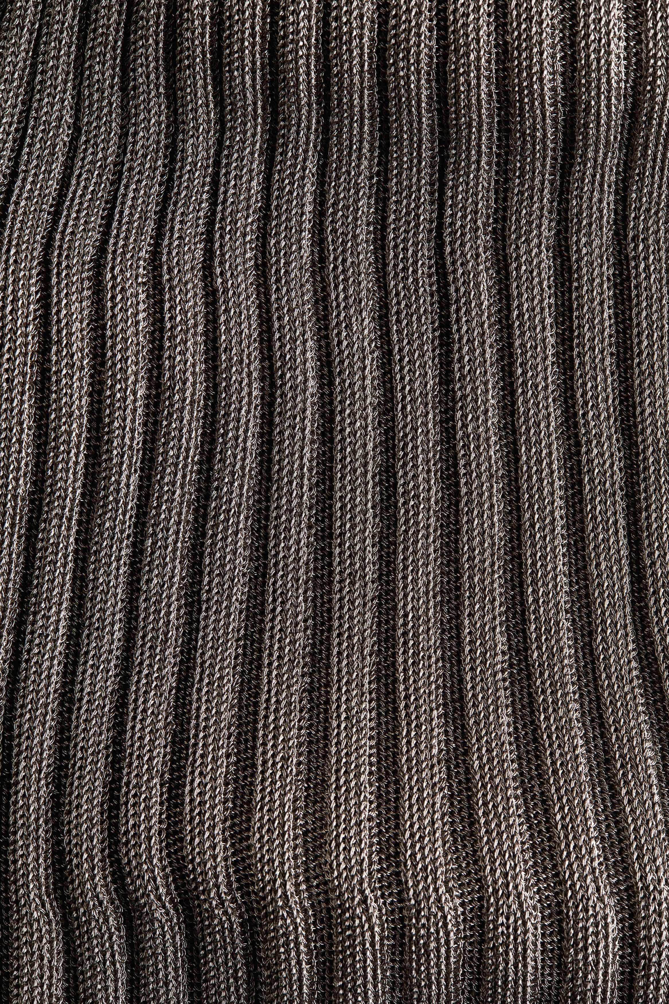 Metallic rib-knit trousers