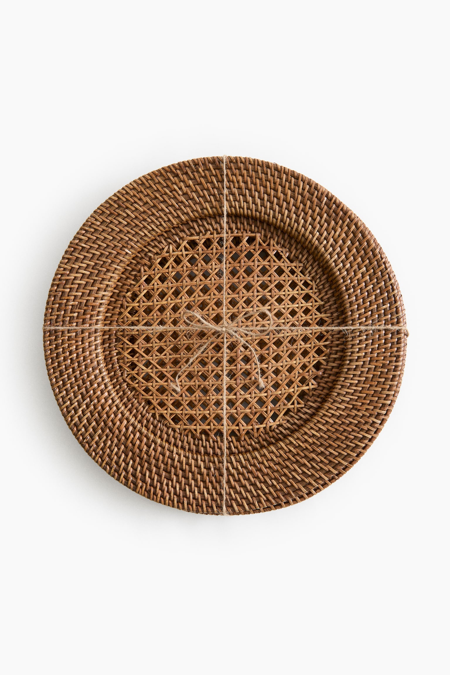 Balenie 2 ratanových podkladových tanierov - Béžová - 4