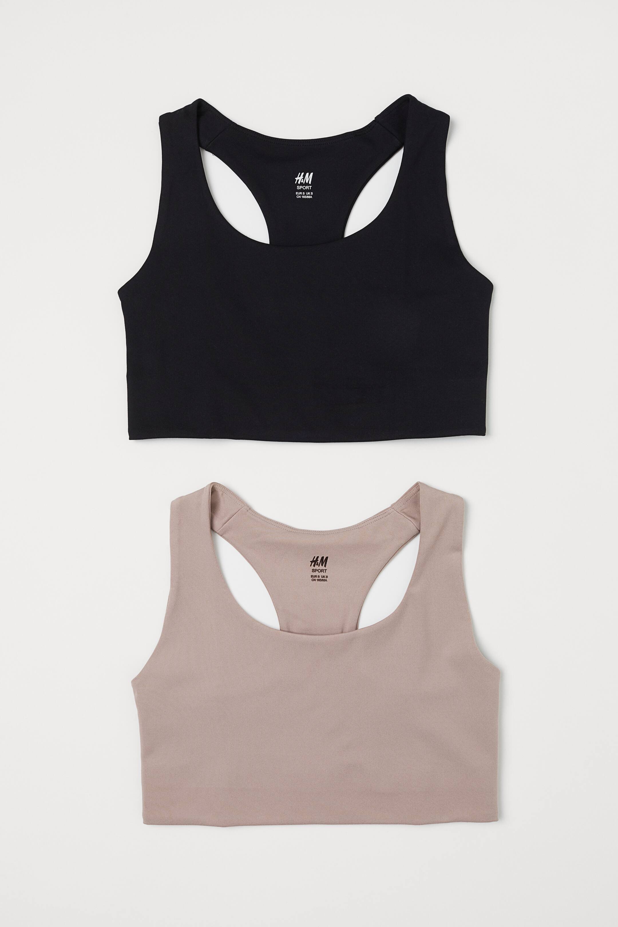 View larger image: 2 medium support sports bras - Light pink/Black - Ladies | H&M IN 1