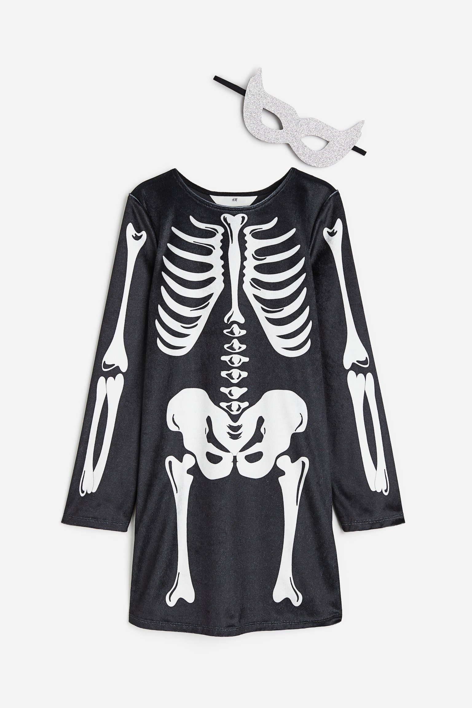 2-piece Fancy Dress Costume Set - Black/Skeleton - 1