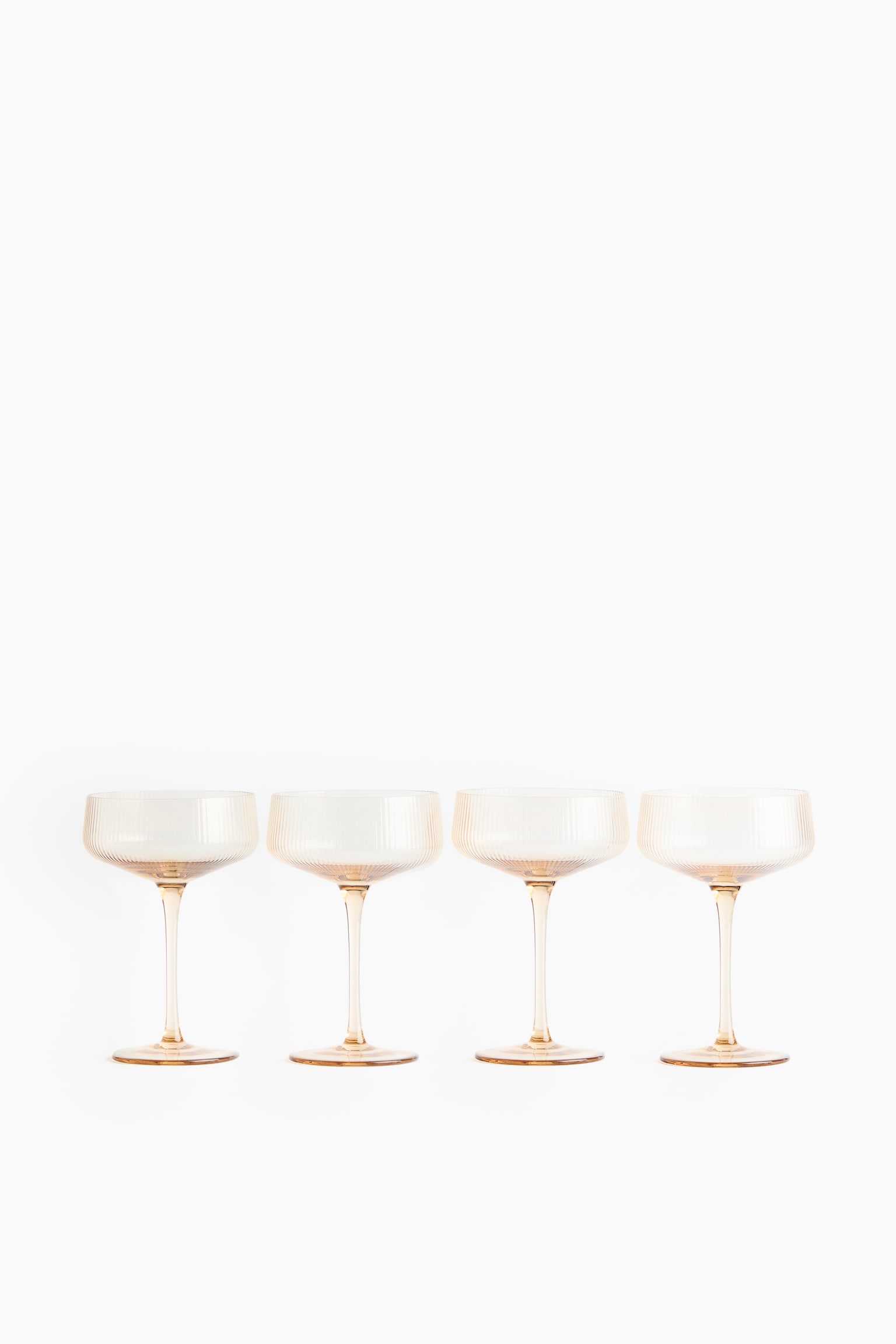 4-pack Copas con diseño acanalado - Beige