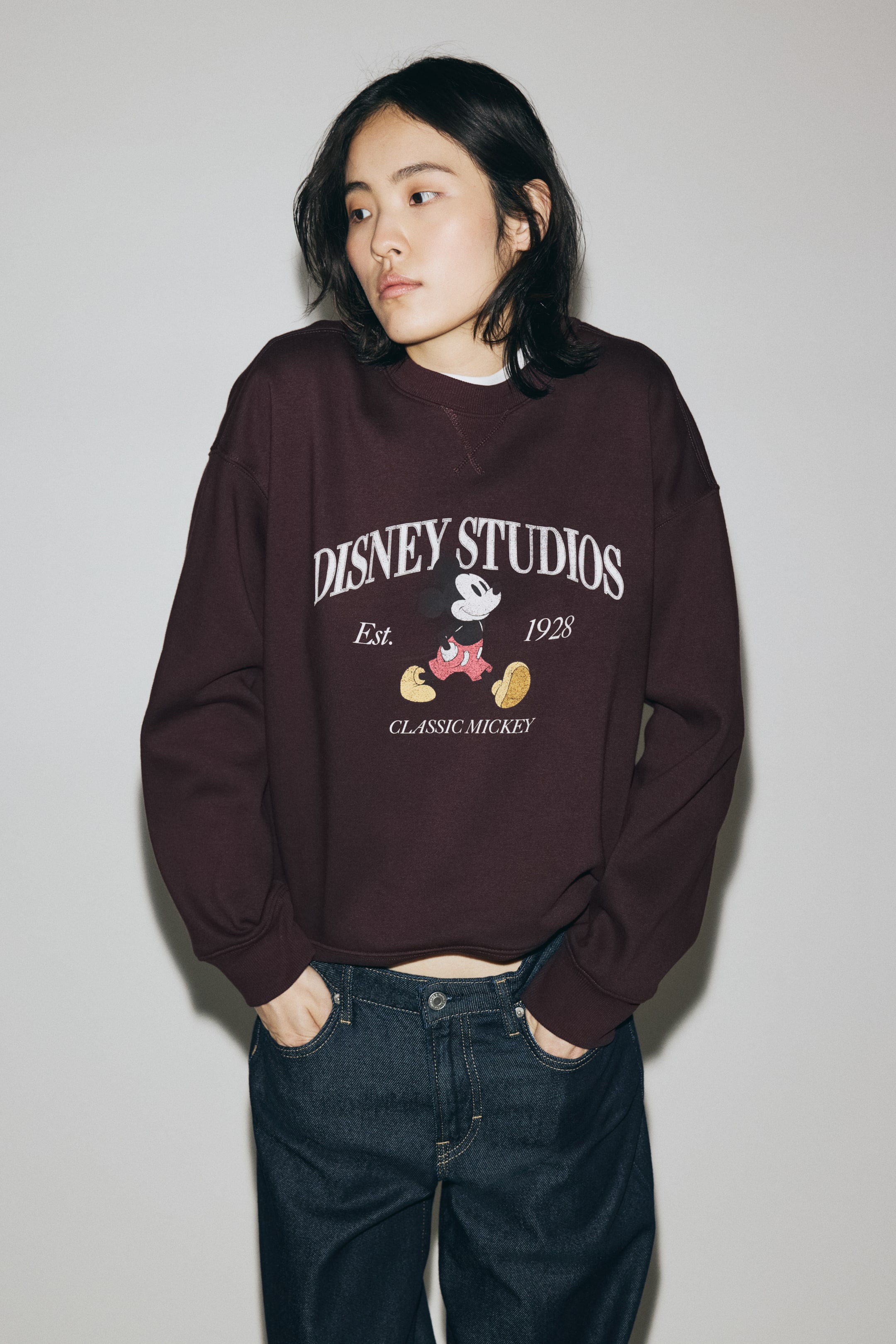 Agrandir l'image: Sweat imprimé - Bordeaux/Mickey - FEMME | H&M FR 1