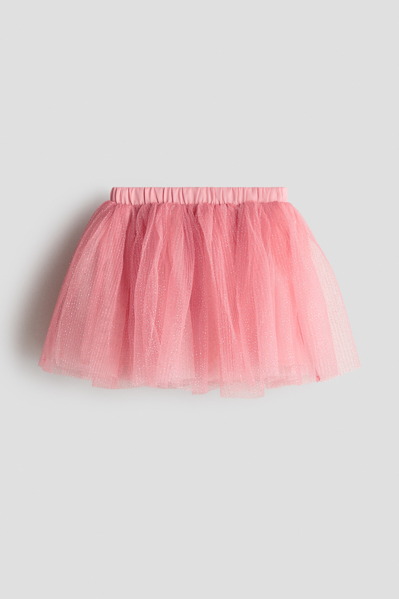 Glittery tulle skirt - Coral pink/Glittery