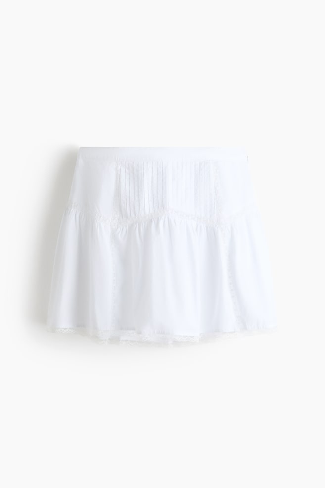 Saia em algodão com renda - Branco - 1