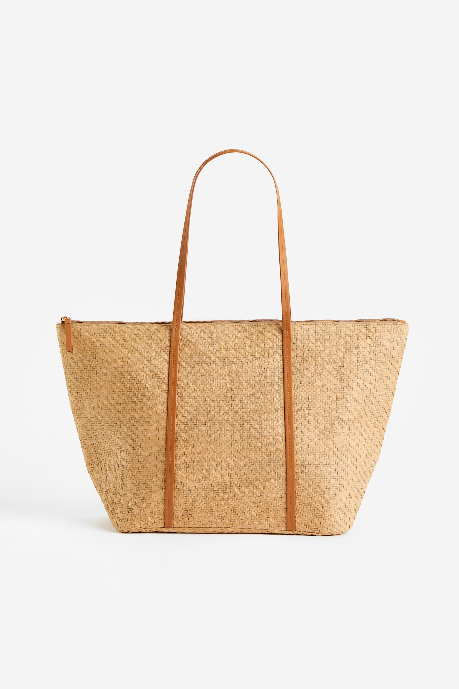 Straw Shopper - Beige/White - 1