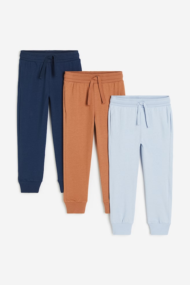 Lot de 3 pantalons jogger - Bleu foncé/marron/Bleu marine/gris clair chiné/Gris/gris foncé/Vert clair/vert foncé/noir - 1