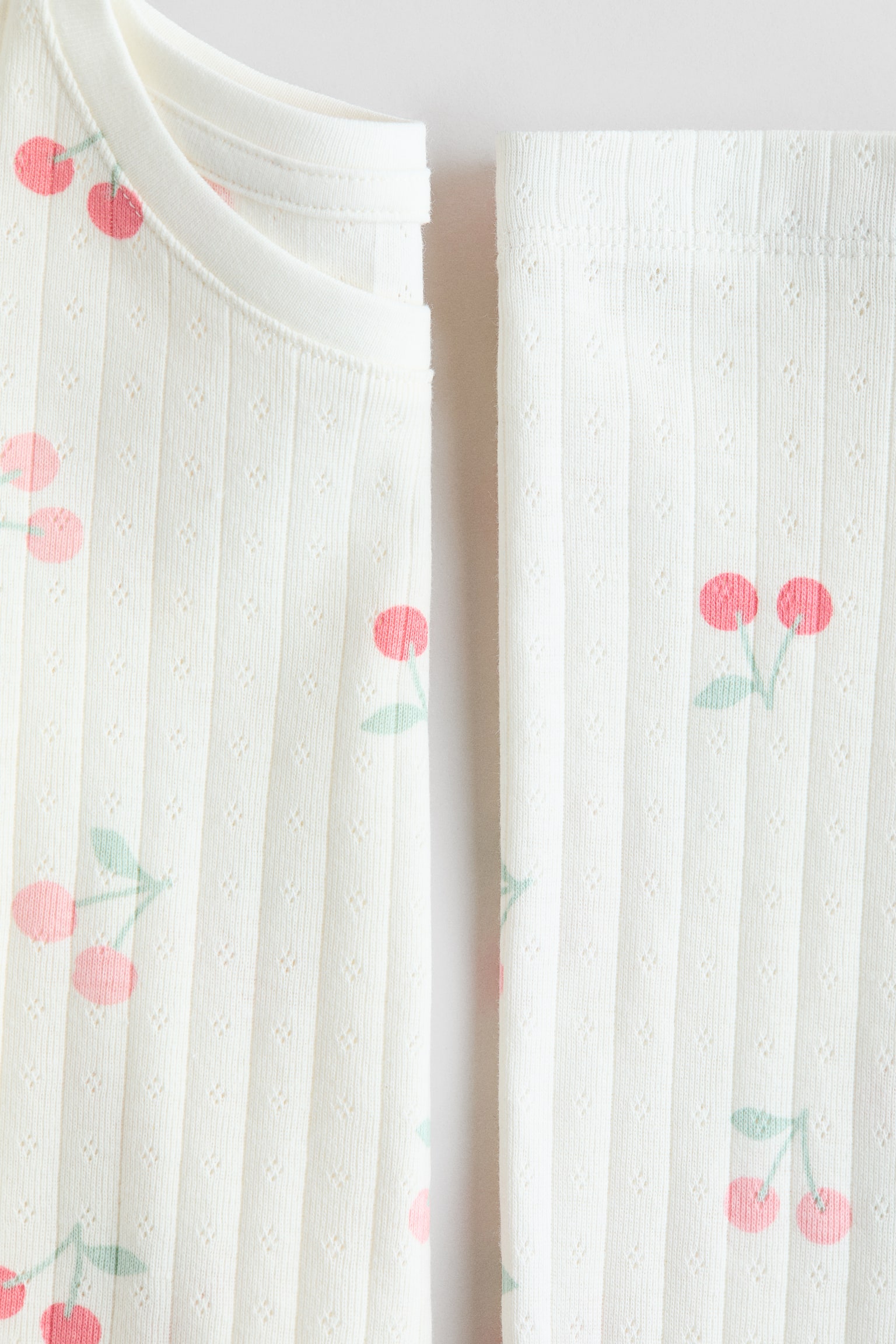 Ribbed cotton pyjamas - White/Cherries/Light pink/Floral/White/Berries/White/Cherries/Heather purple/Floral - 2