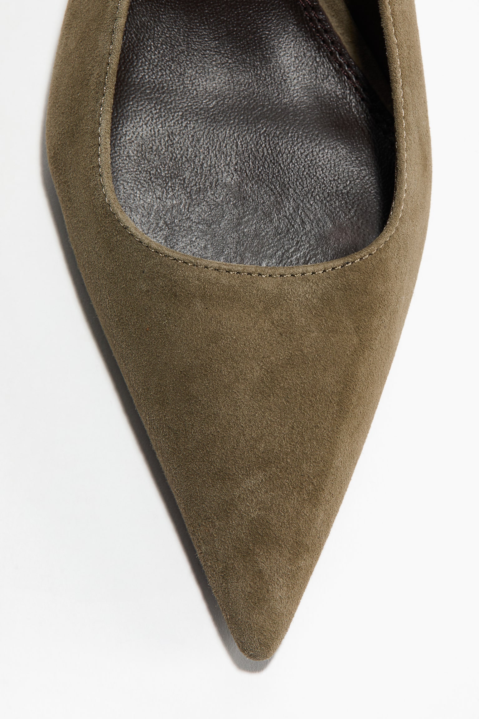 Pointed suede slingbacks - Khaki green/Dark khaki green/Brown - 3