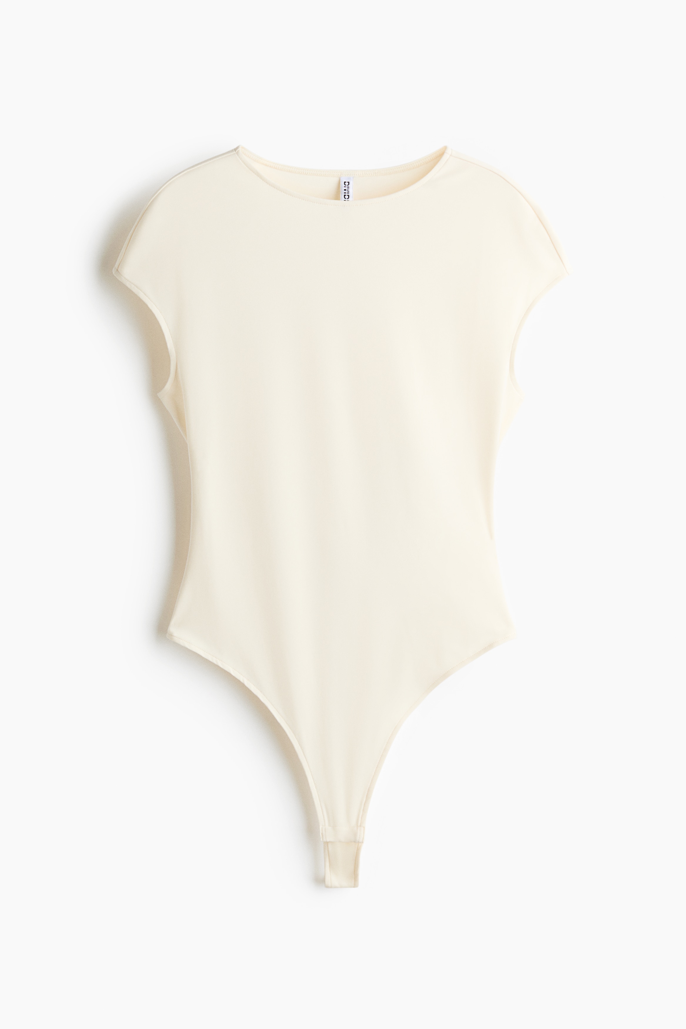 Cut-out tie-detail body - Cream/Black