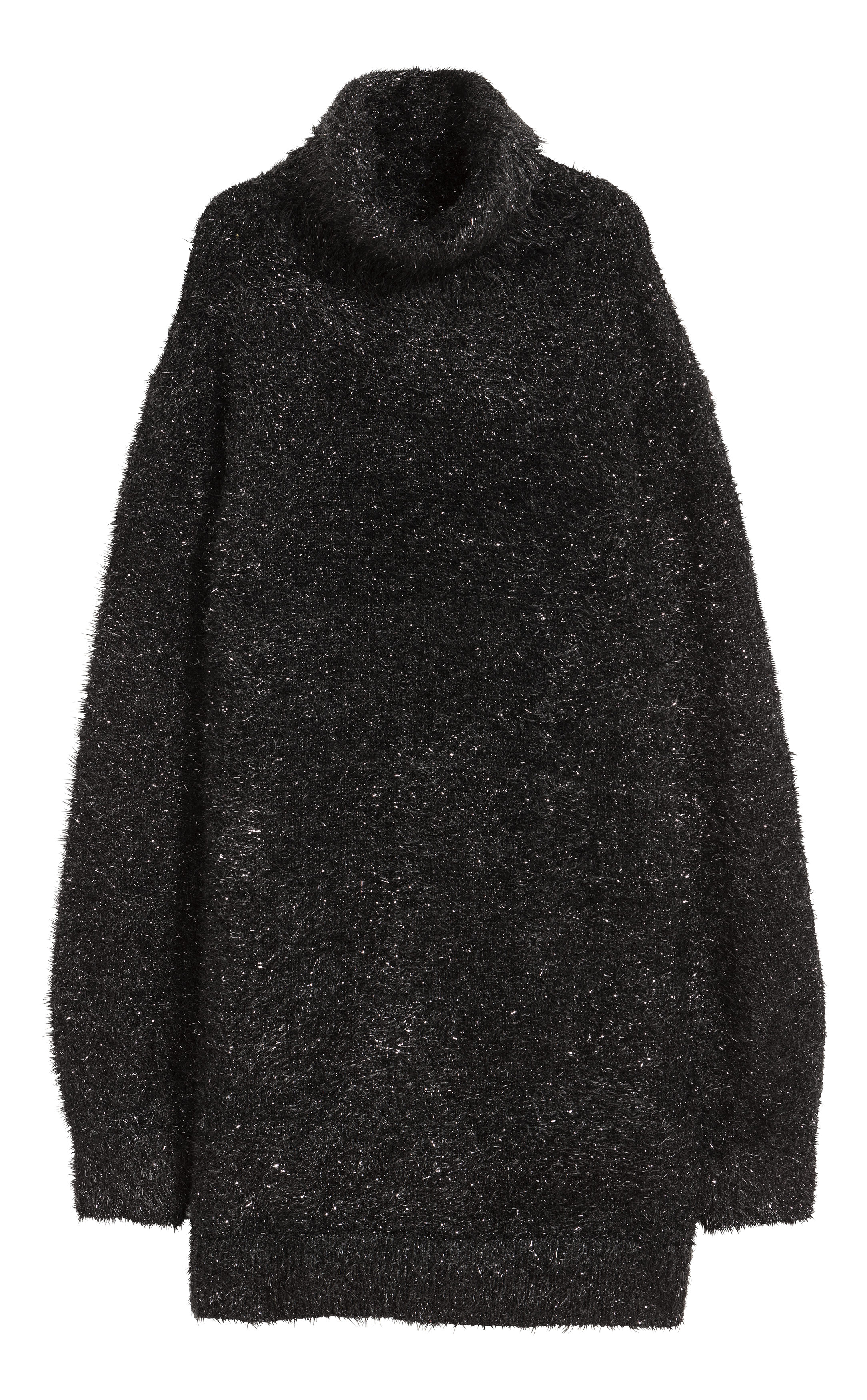 Women's Black Knitted polo-neck dress | H&M IE Women's Black Knitted polo-neck dress | H&M IE