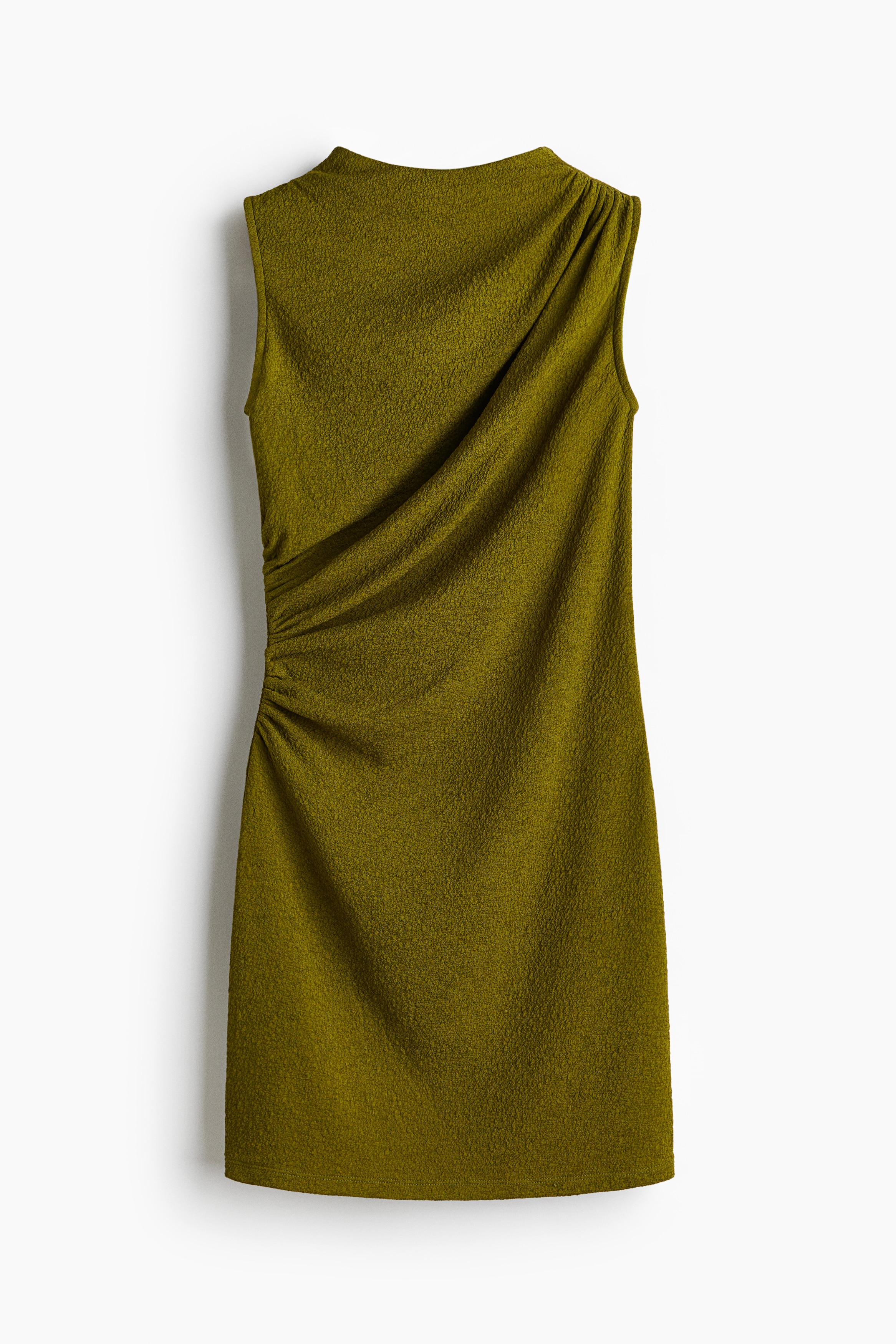 Textured Jersey Dress - Khaki green