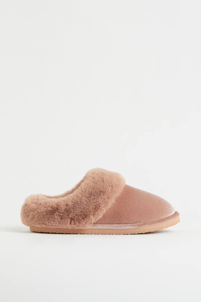 Warm-lined slippers - Beige-pink - 1