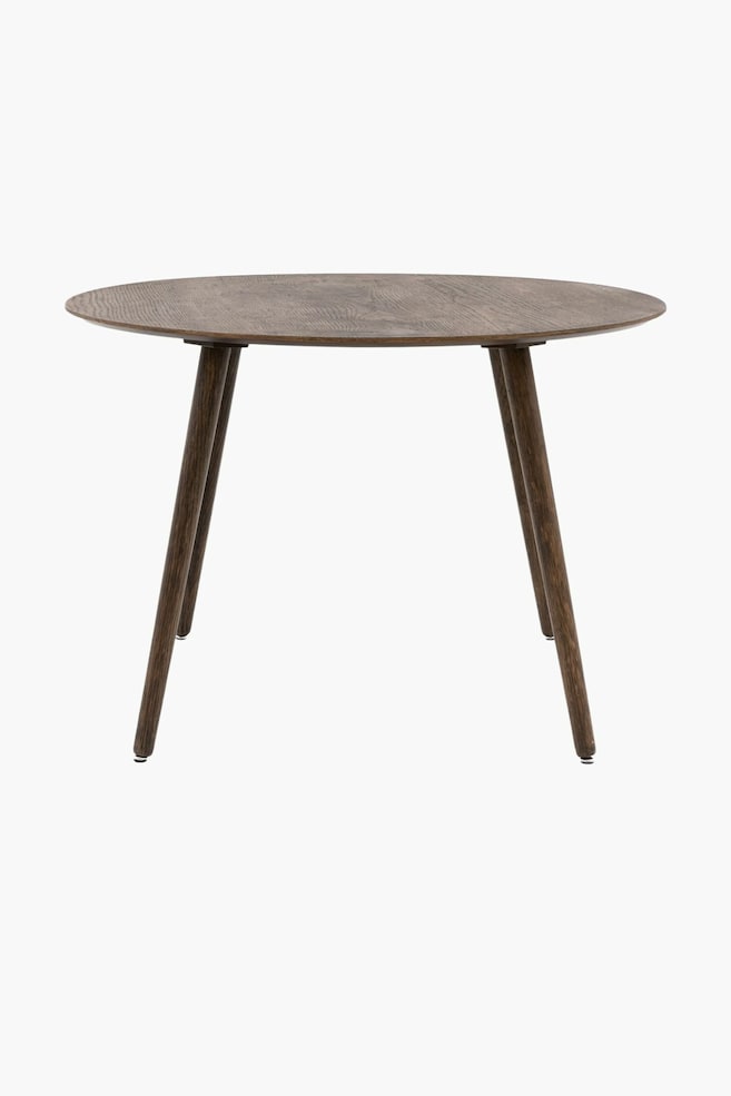 Wood Veneer Round Dining Table - Dark Wood - 1