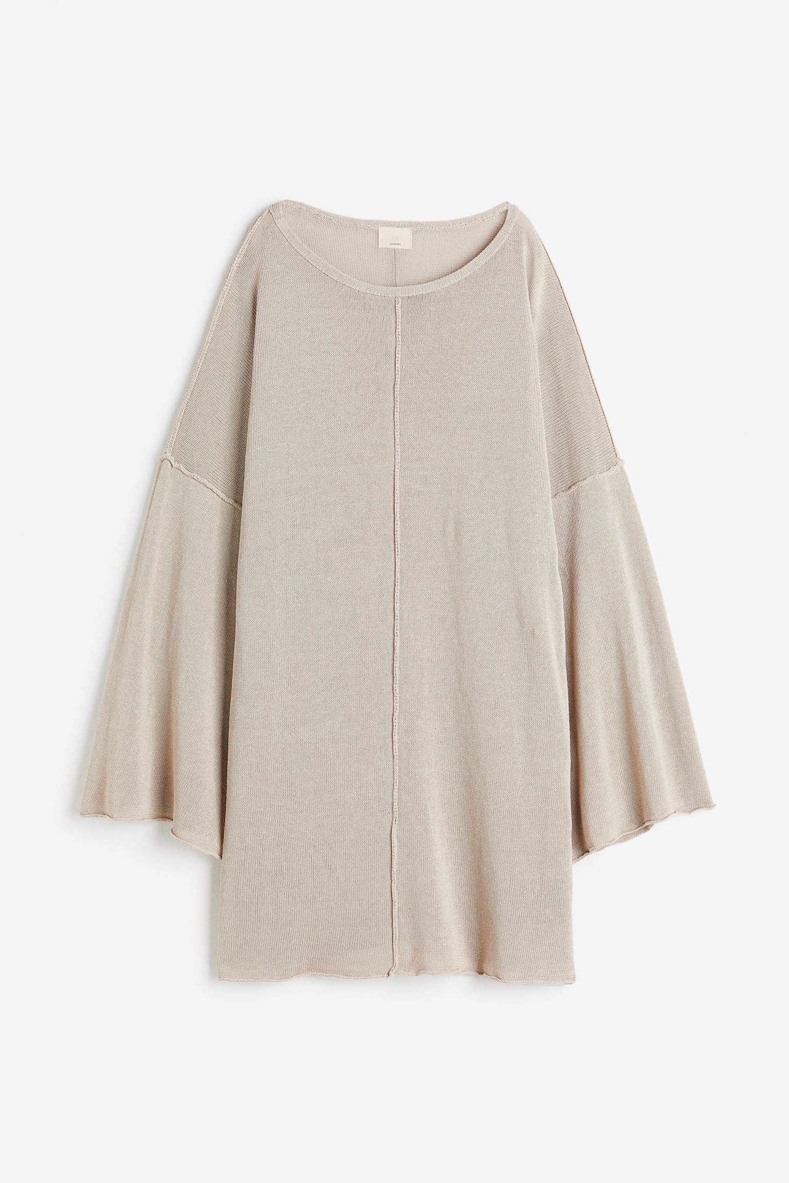 Silk Blend Sweater - Beige/Black - 1