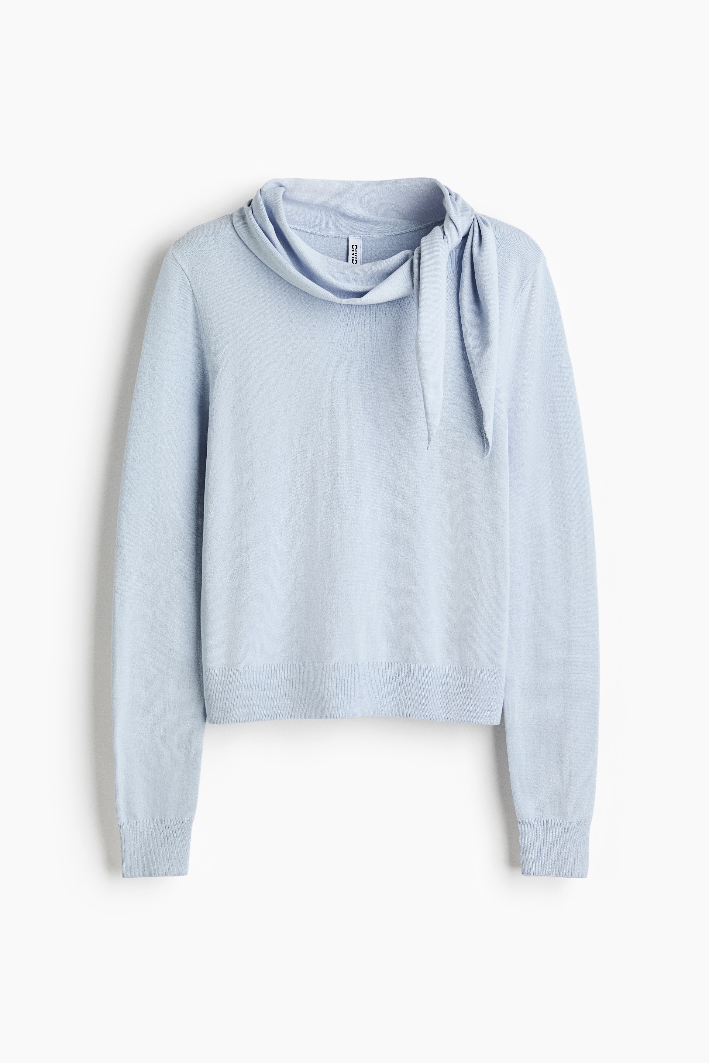 Trui met sjaalkraag - Lichtblauw/Marineblauw