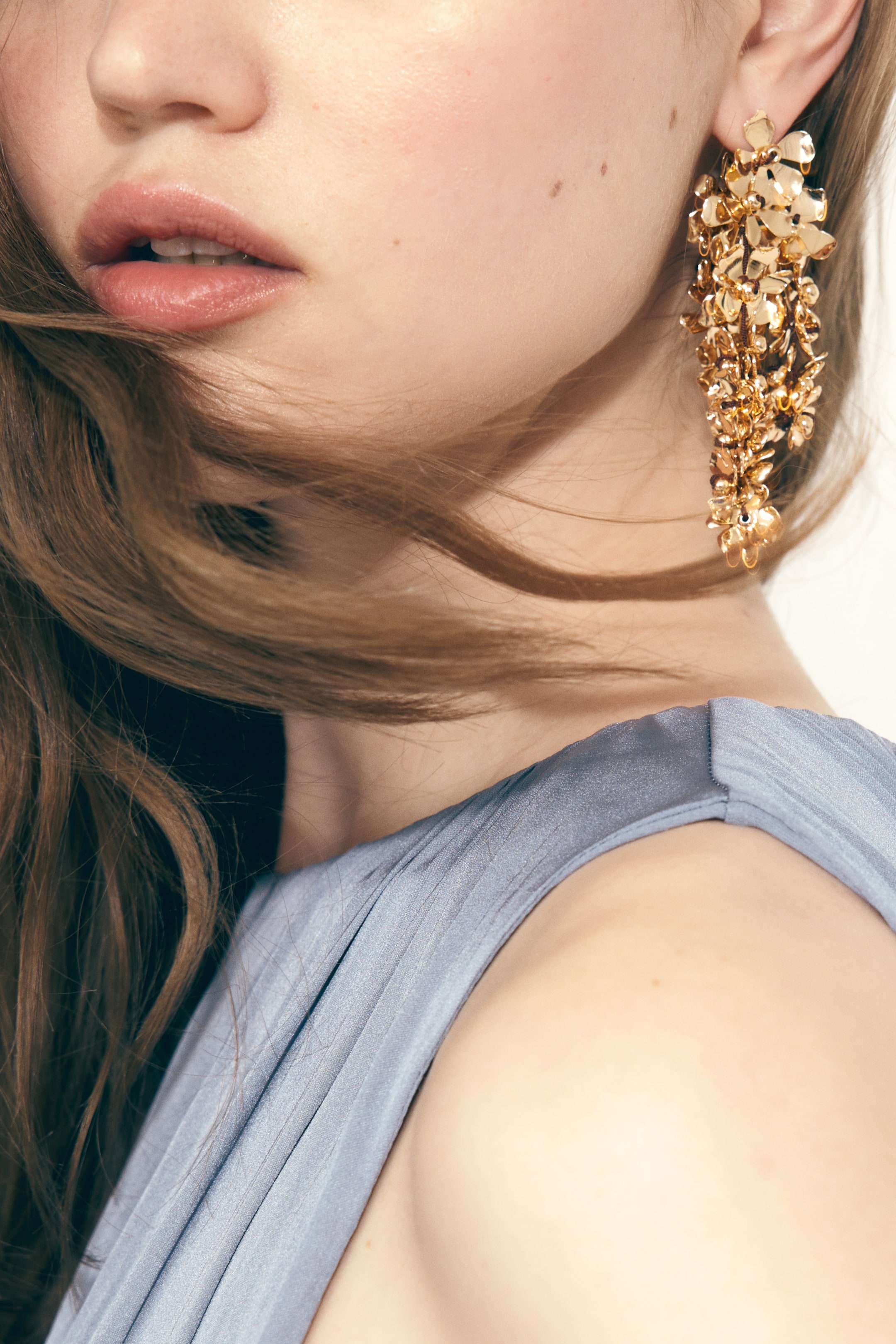 Flower-Detail Cluster Earrings