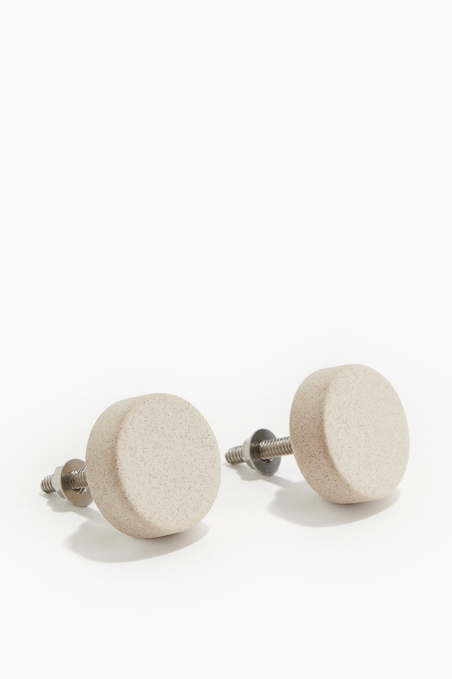 2-pack stoneware knobs - Light beige - 1