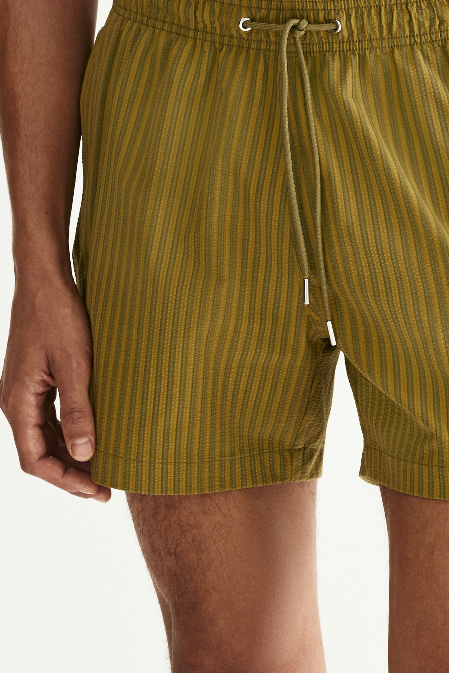 Quần short bơi vải sọc nhăn - Màu vàng/Kẻ xanh lá/Màu đen/Kẻ trắng/Màu đỏ/Kẻ đen - 3