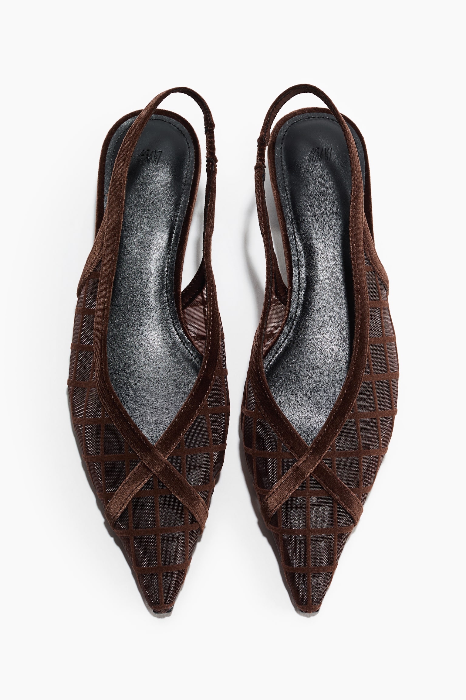 Женские туфли H&M Block-Heeled Slingbacks, цвет: Тёмный коричневый — фото 4