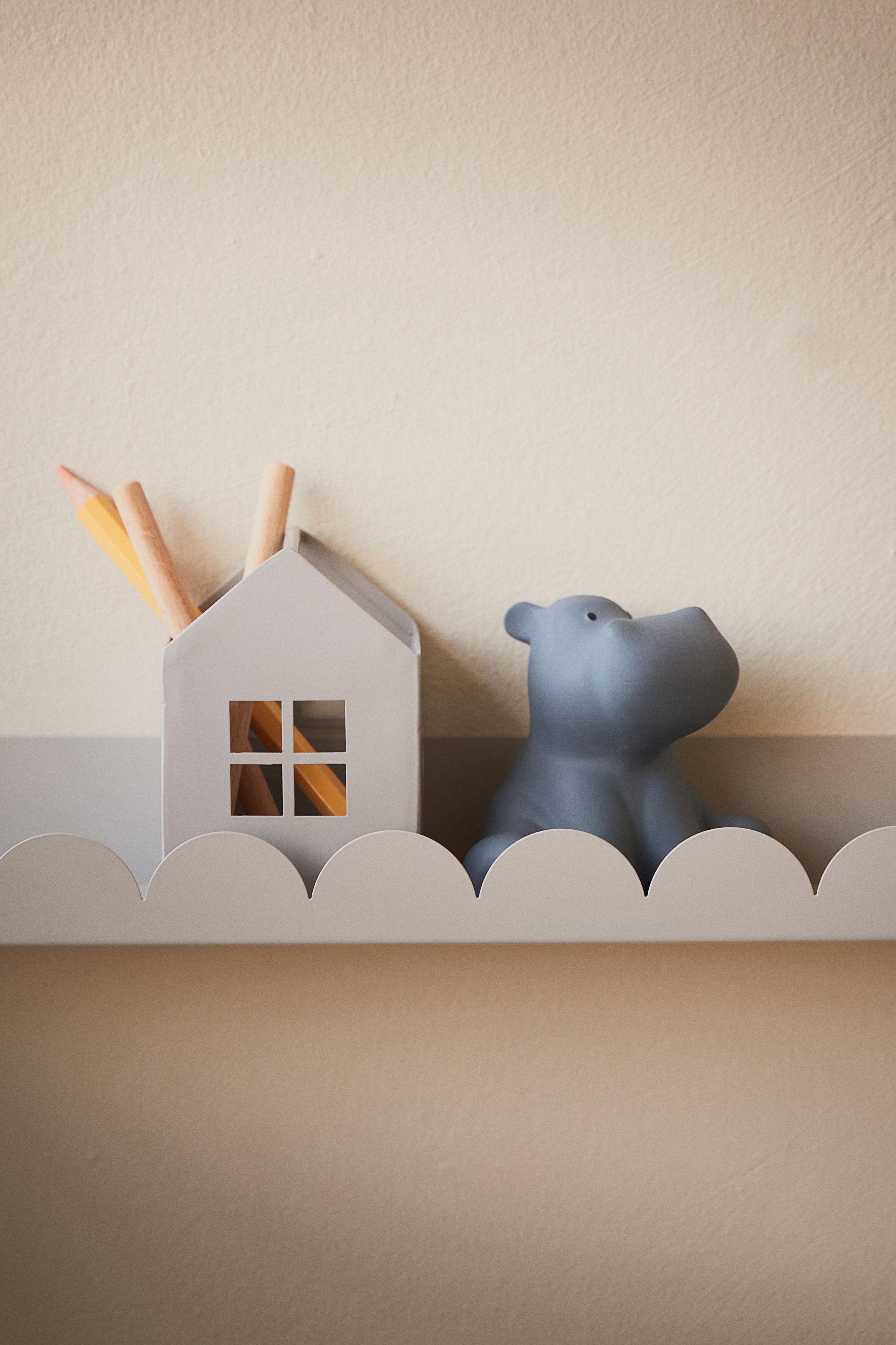 Étagère murale en métal - Gris clair/Rose ancien