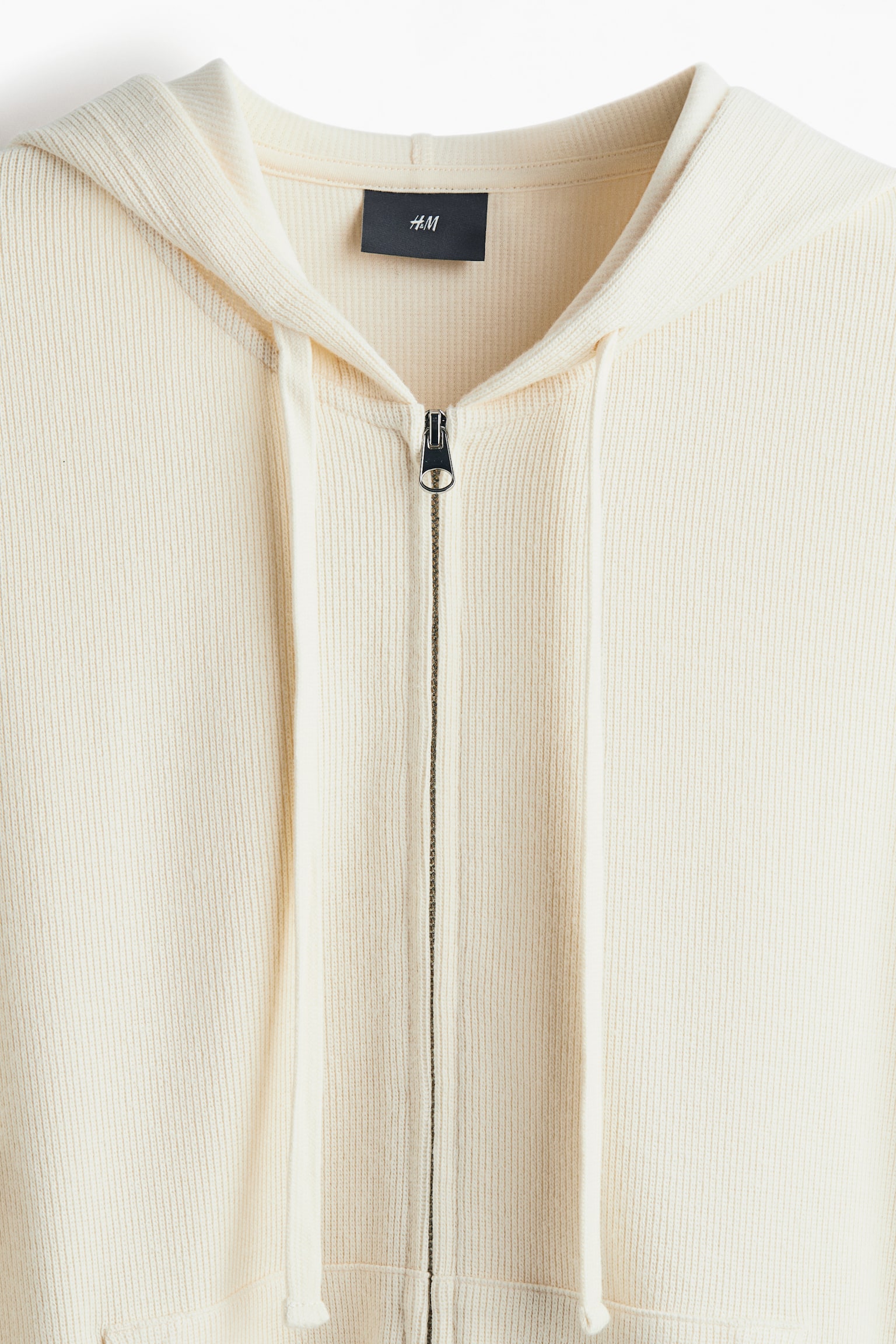 Loose Fit Jersey zip-through hoodie - Cream - 7