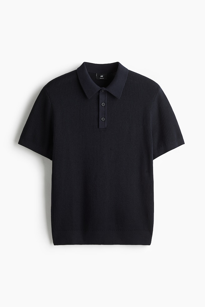 Polo classique en tricot - Marine/Beige clair - 1