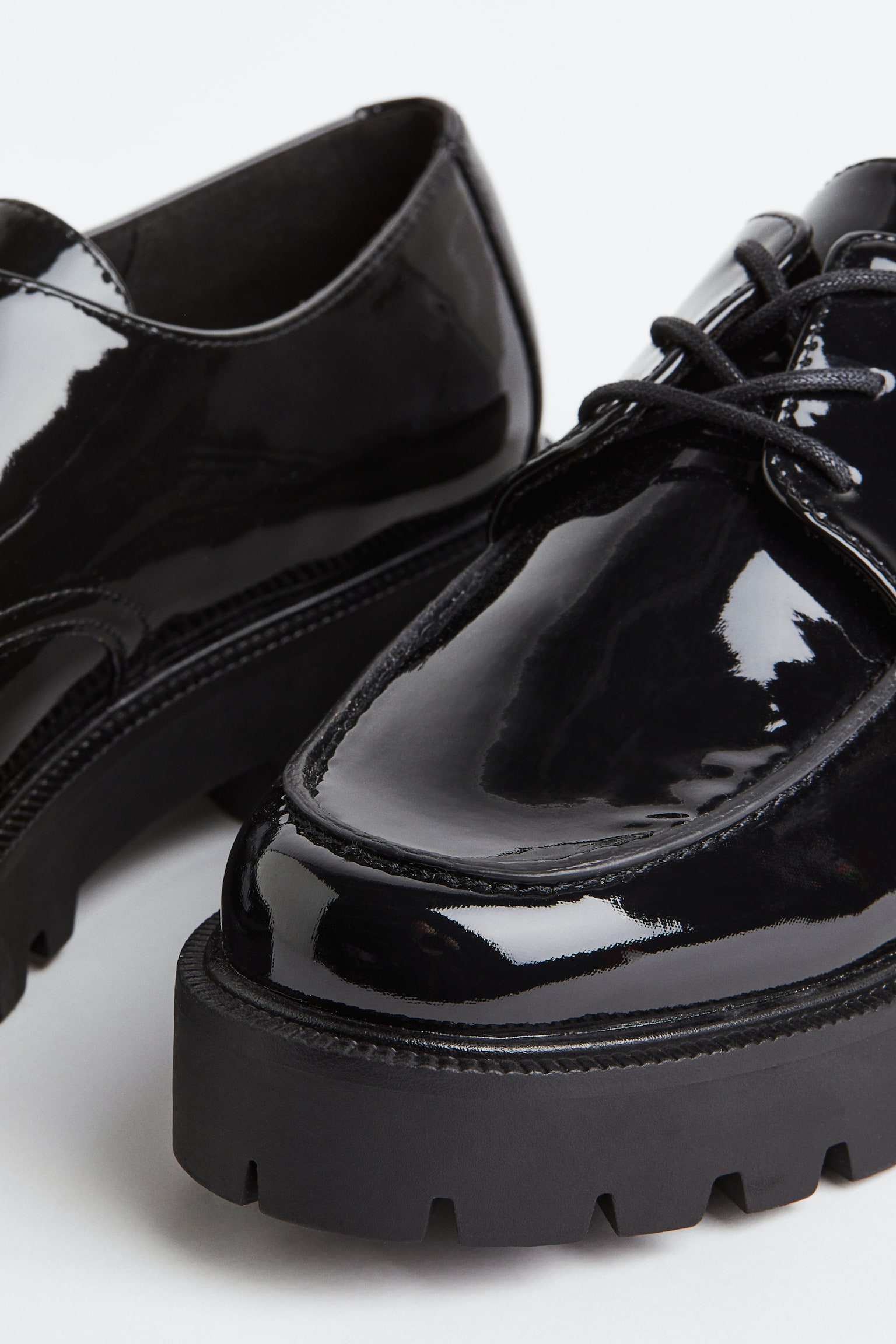 Chunky Derby Shoes - Black - 3